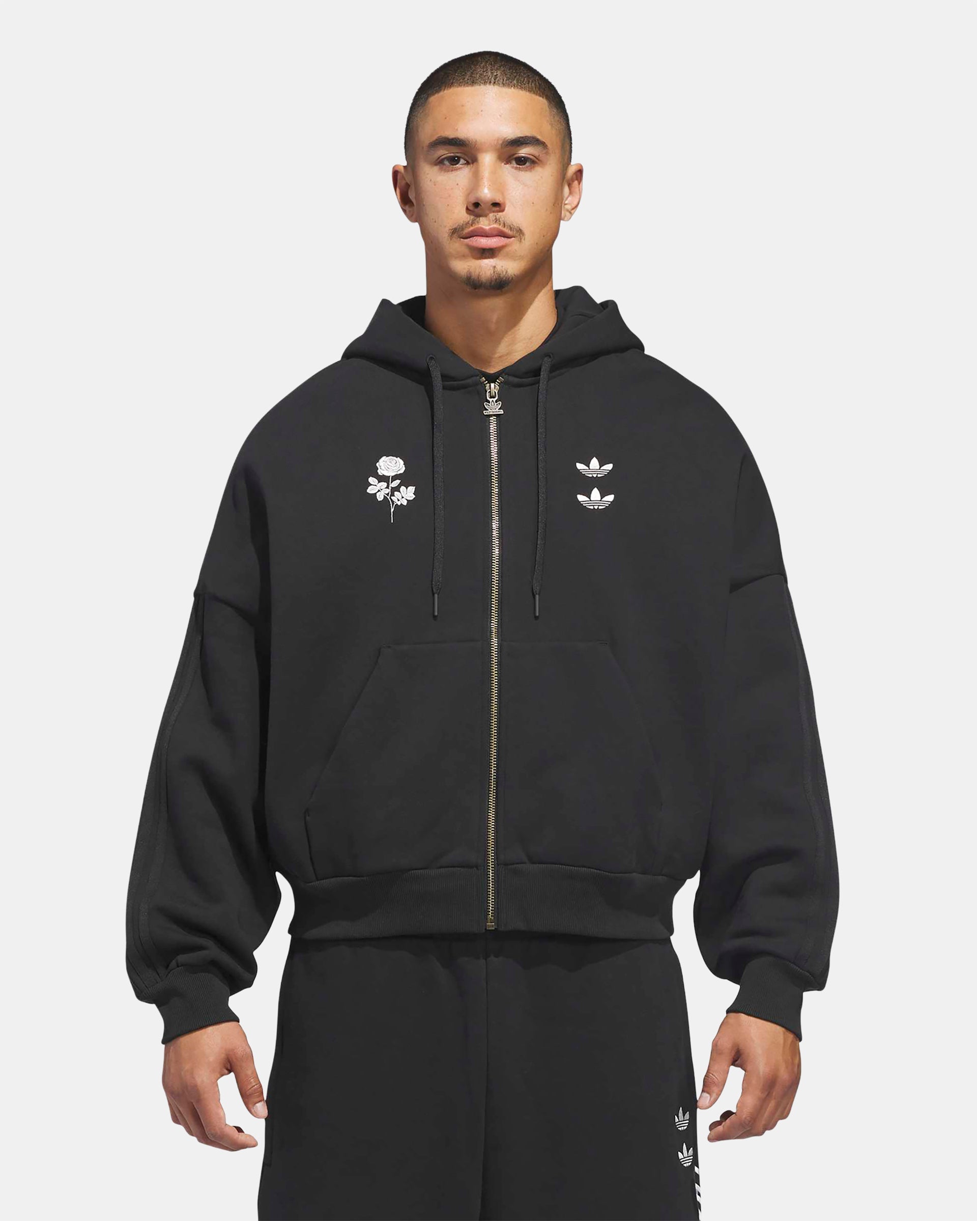 Willy Chavarria Zip Hoodie in Black