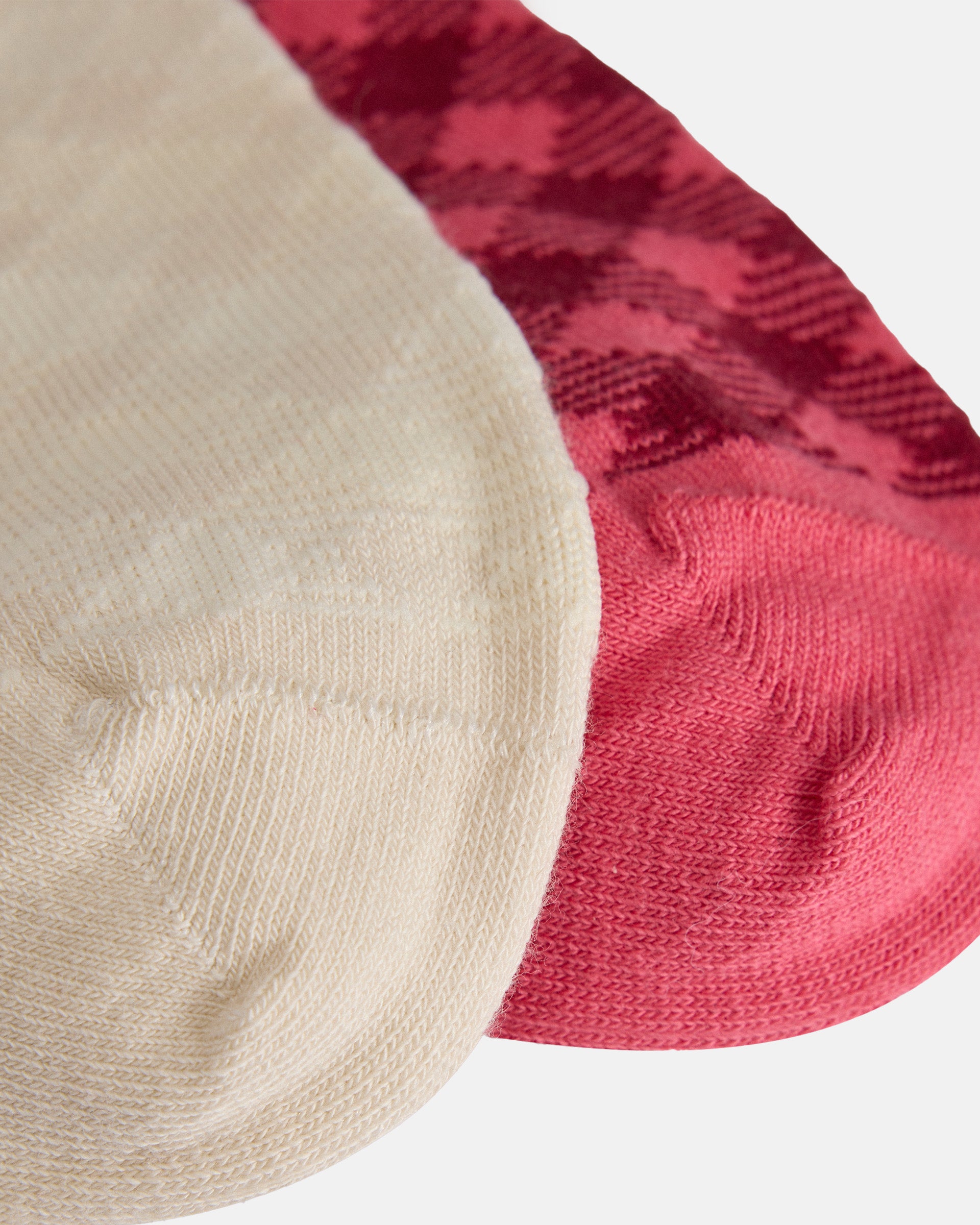 Wales Bonner Check Sock in Craft Pink/Cream