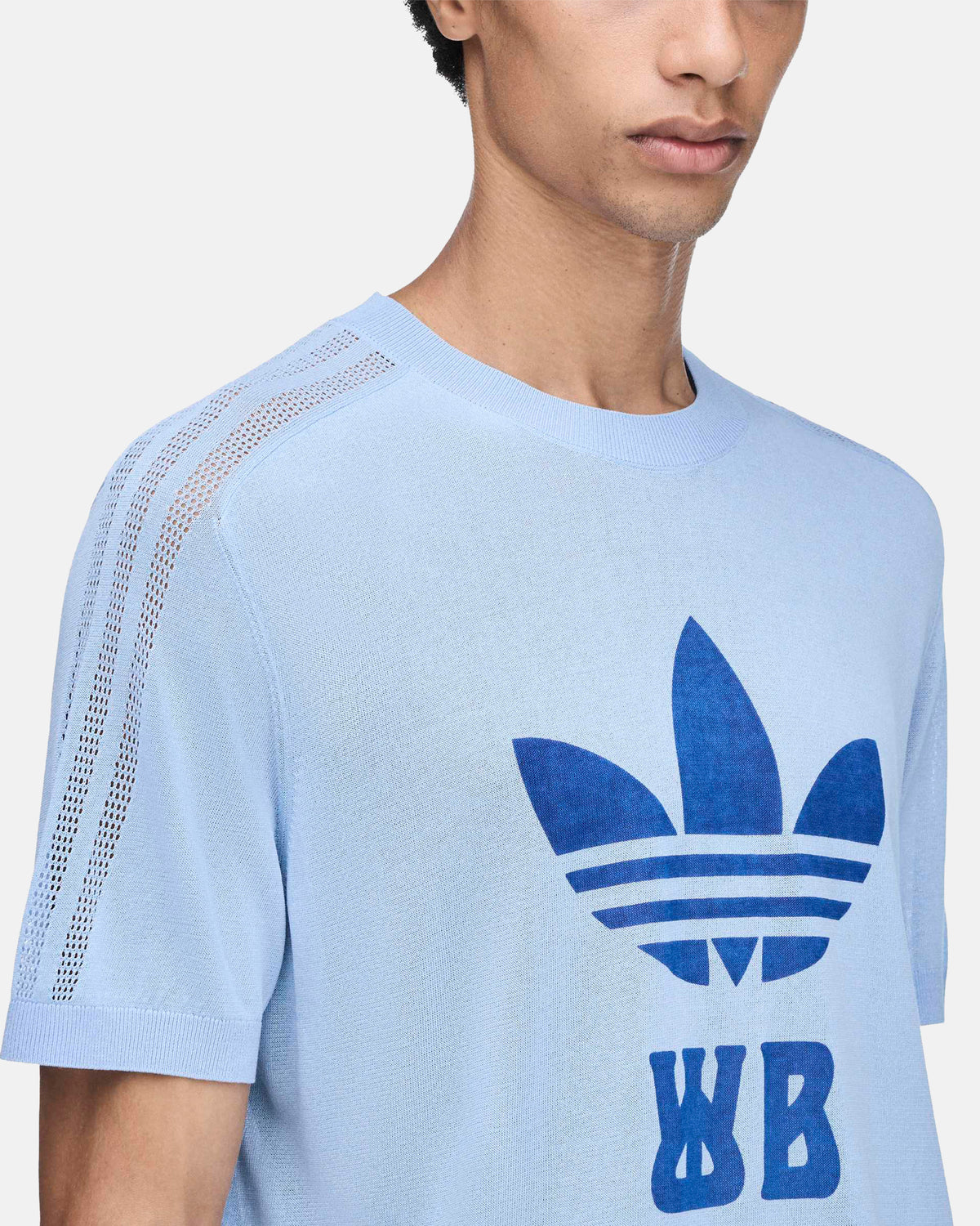 WB Knitted Tee in Sky Blue