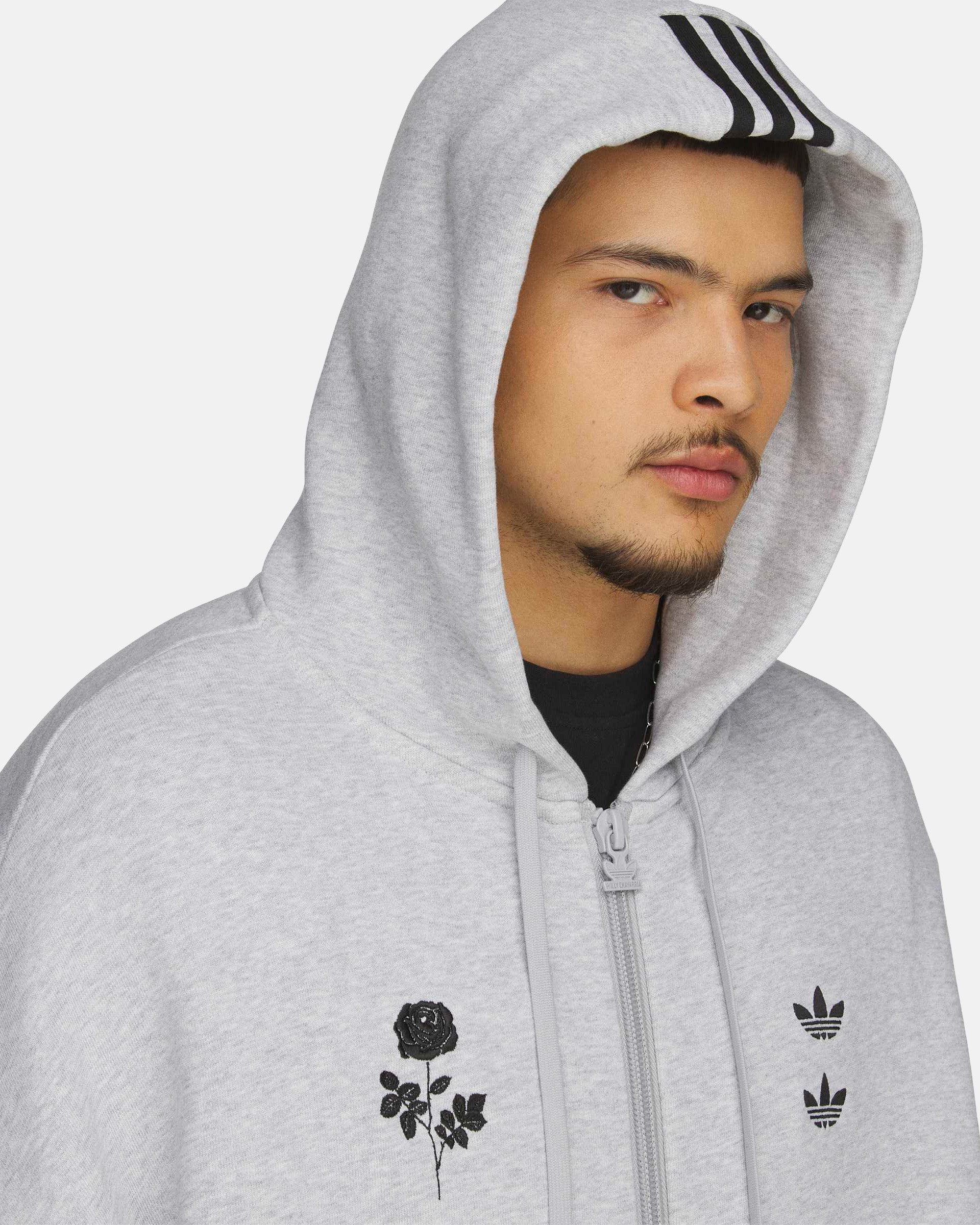 Willy Chavarria FZ Hoodie in Light Grey