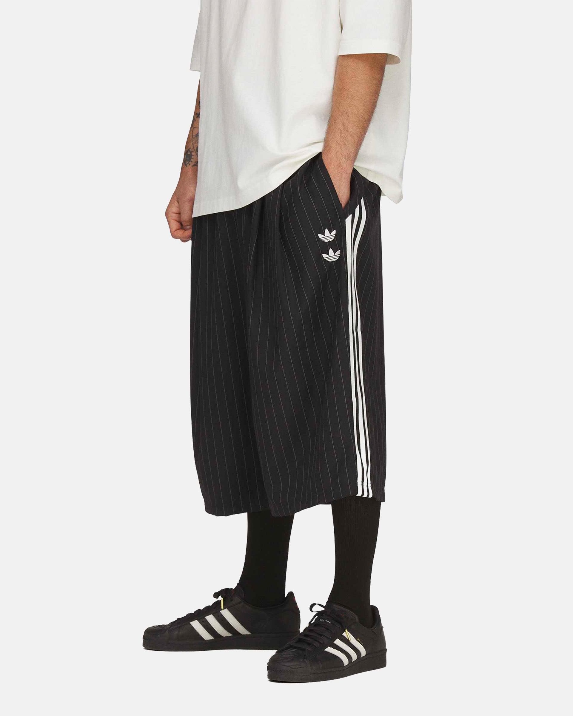 Adidas Willy Chavarria Pinstripe Shorts in Black | RODEN GRAY