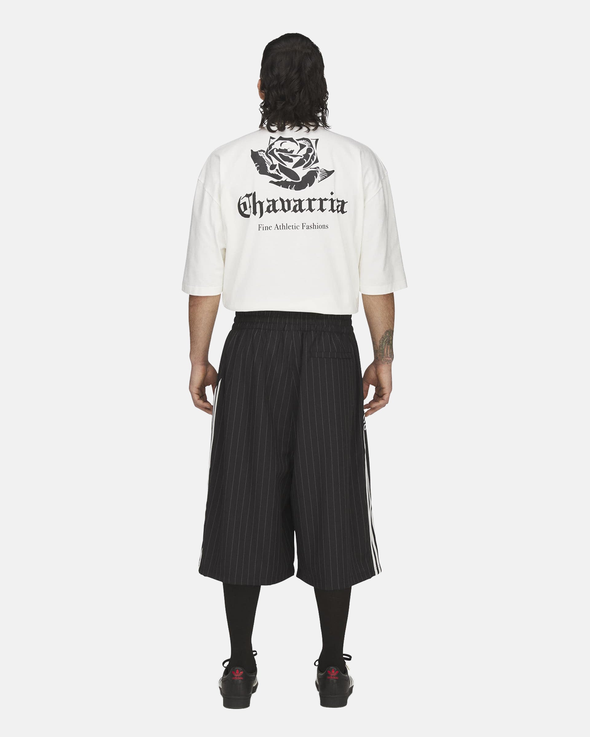 Willy Chavarria Pinstripe Shorts in Black