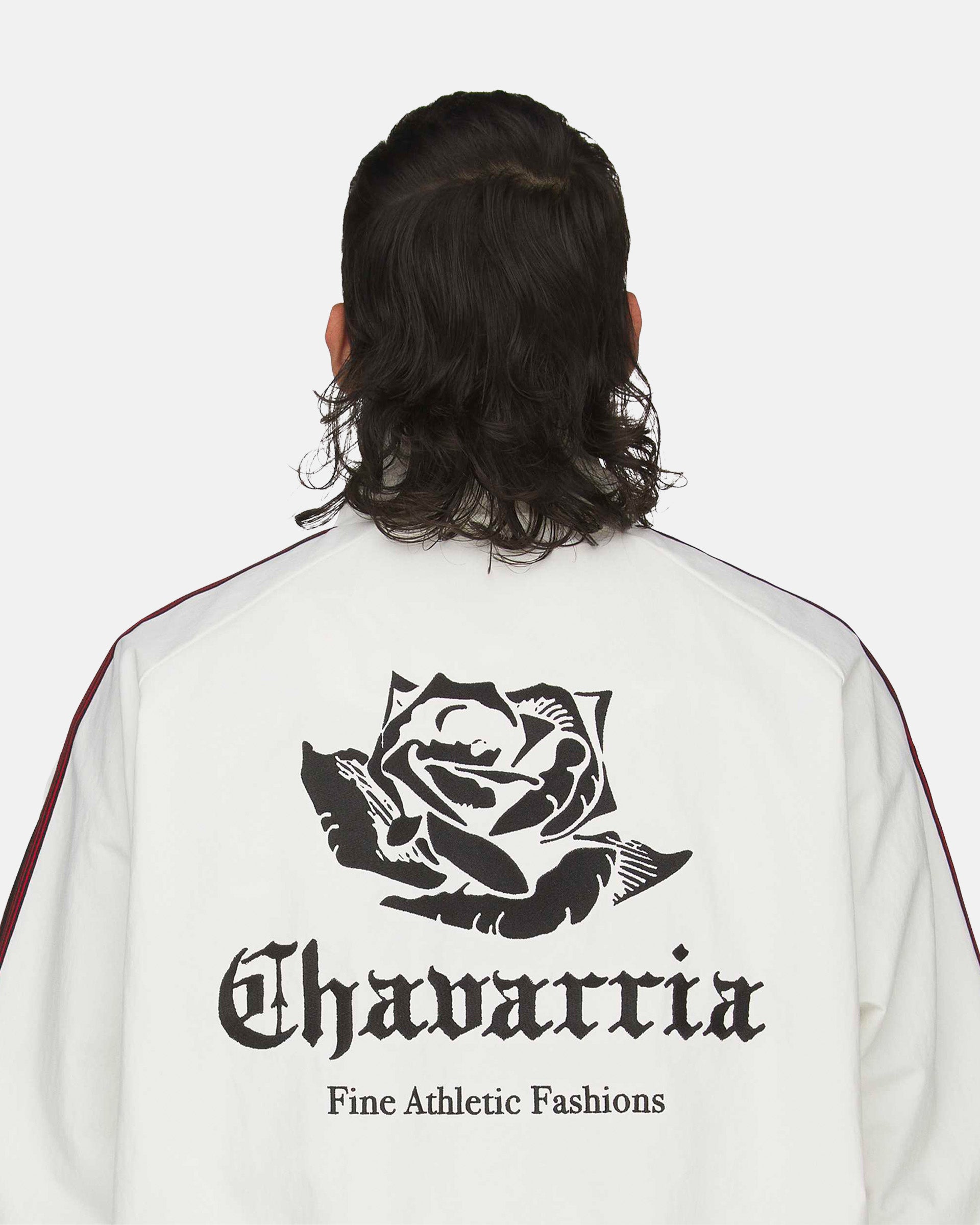 Willy Chavarria Woven Track Top in Off White