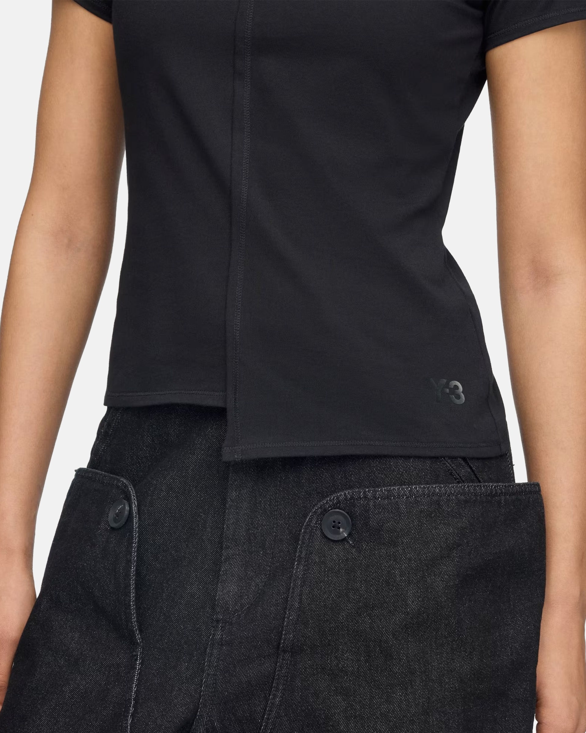 Y-3 Fitted Tee in Black