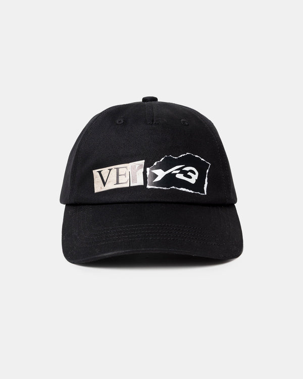 Y-3 Graphic Dad Cap in Black