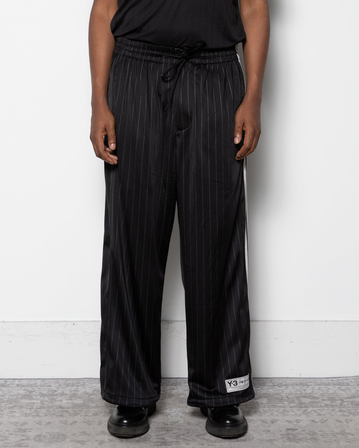 Y-3 Pinstripe BBall Track Pants in Black