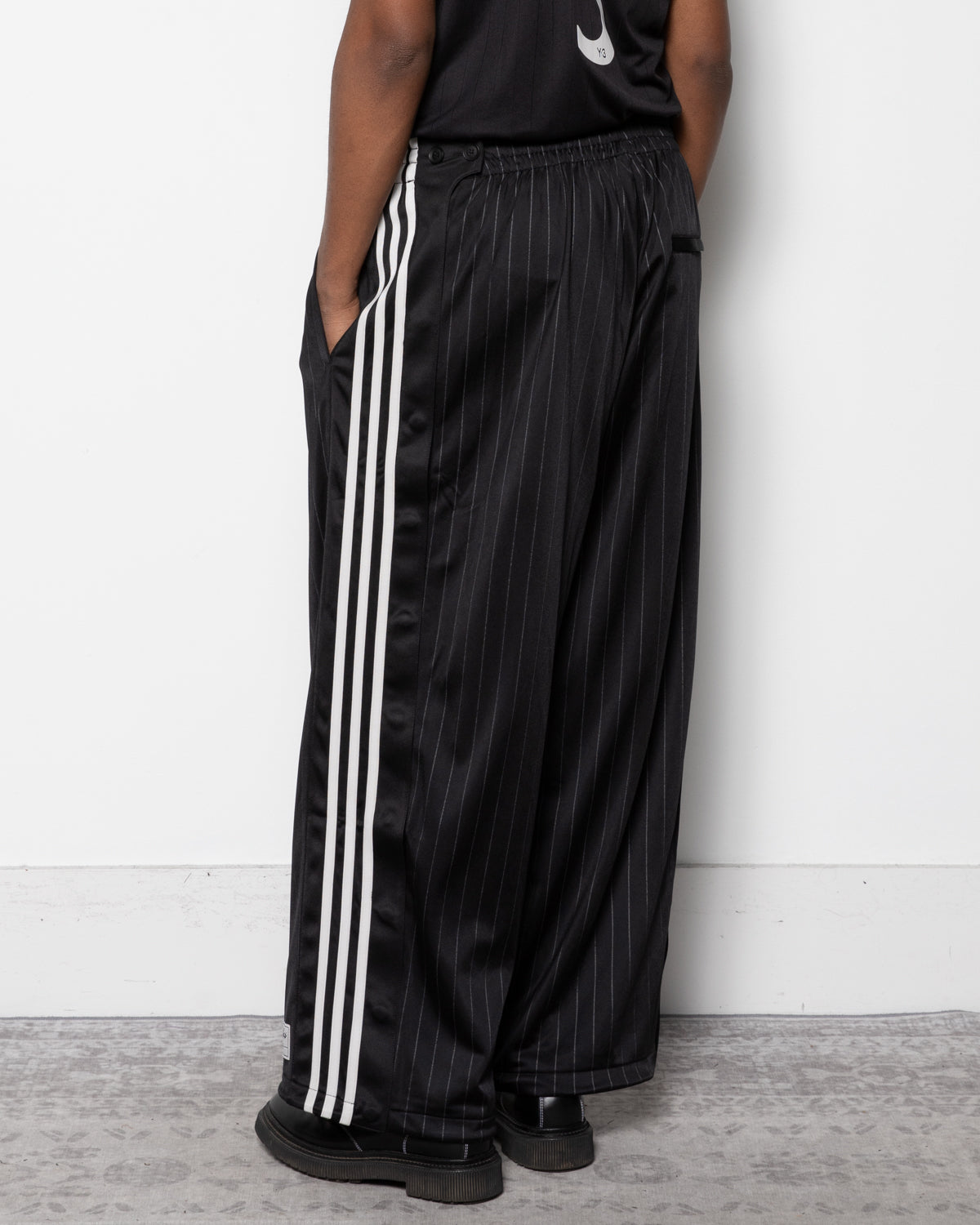 Y-3 Pinstripe BBall Track Pants in Black