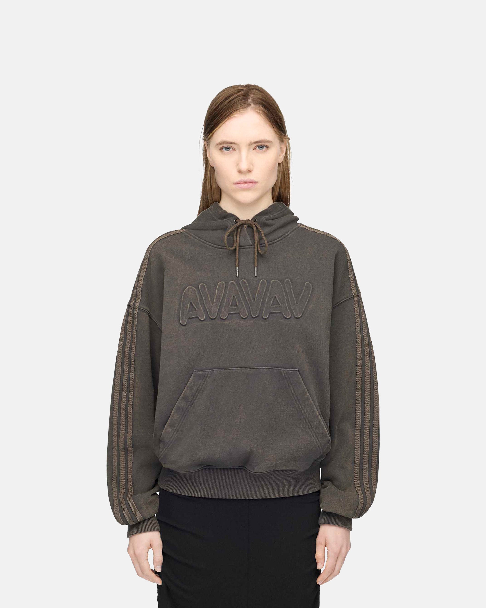 Adidas by AVAVAV Shoulderless Hoodie in Carbon