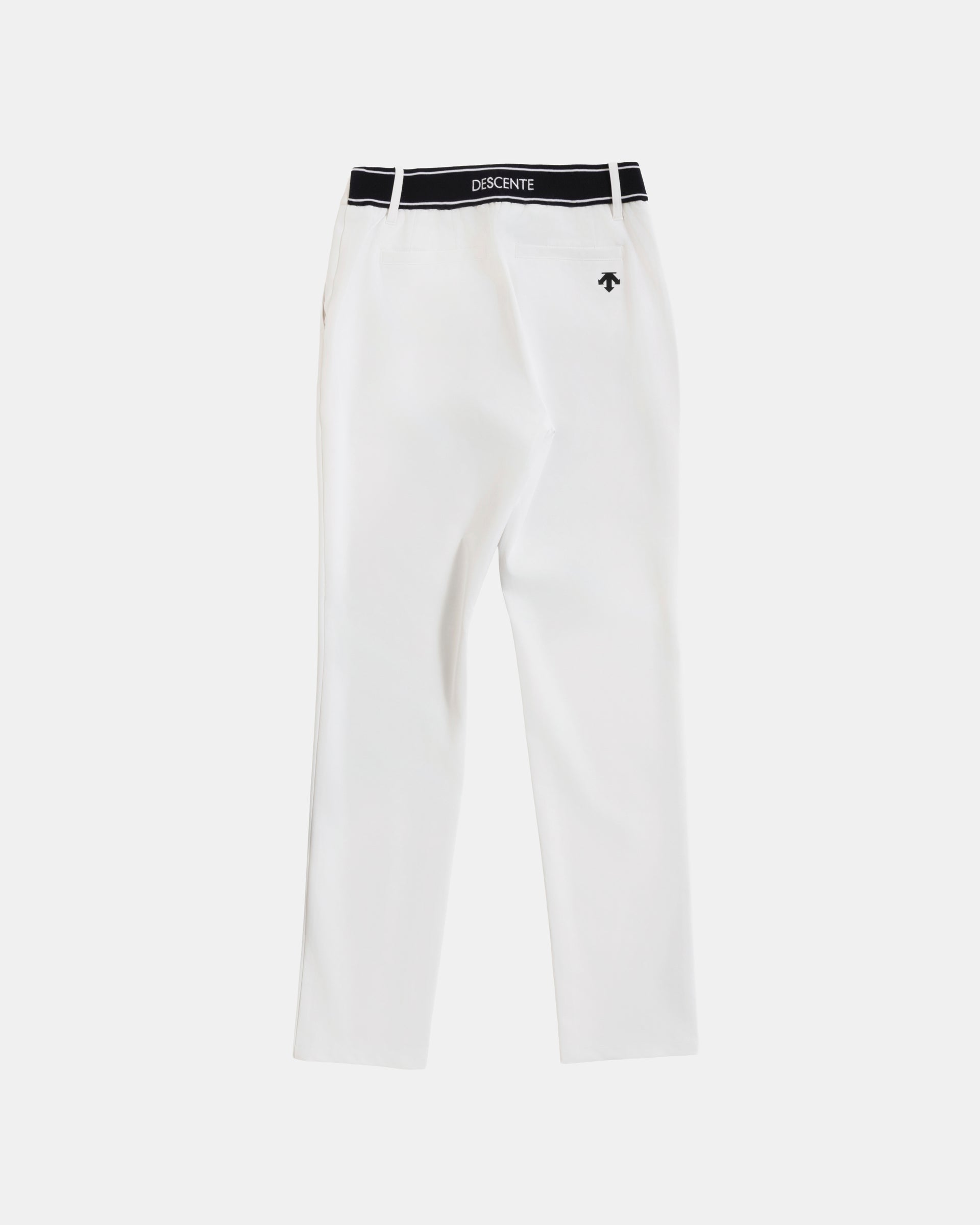Back Rib Belt Long Pants in White