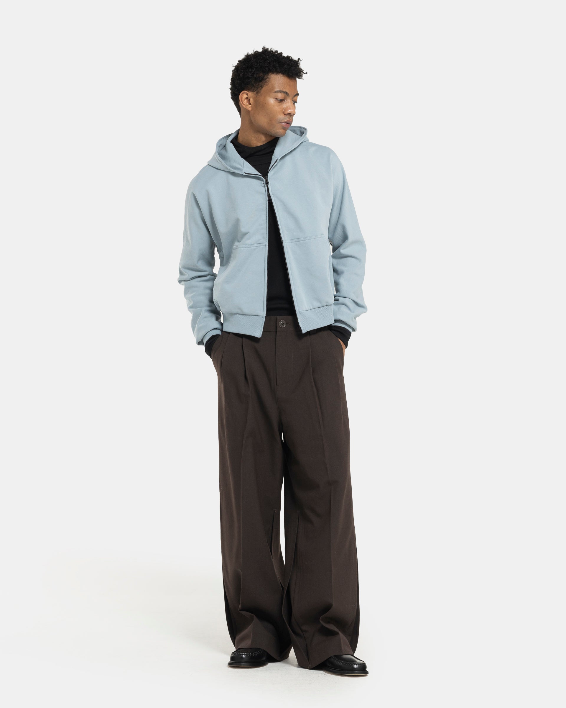 Balloon Wool Trousers in Brown