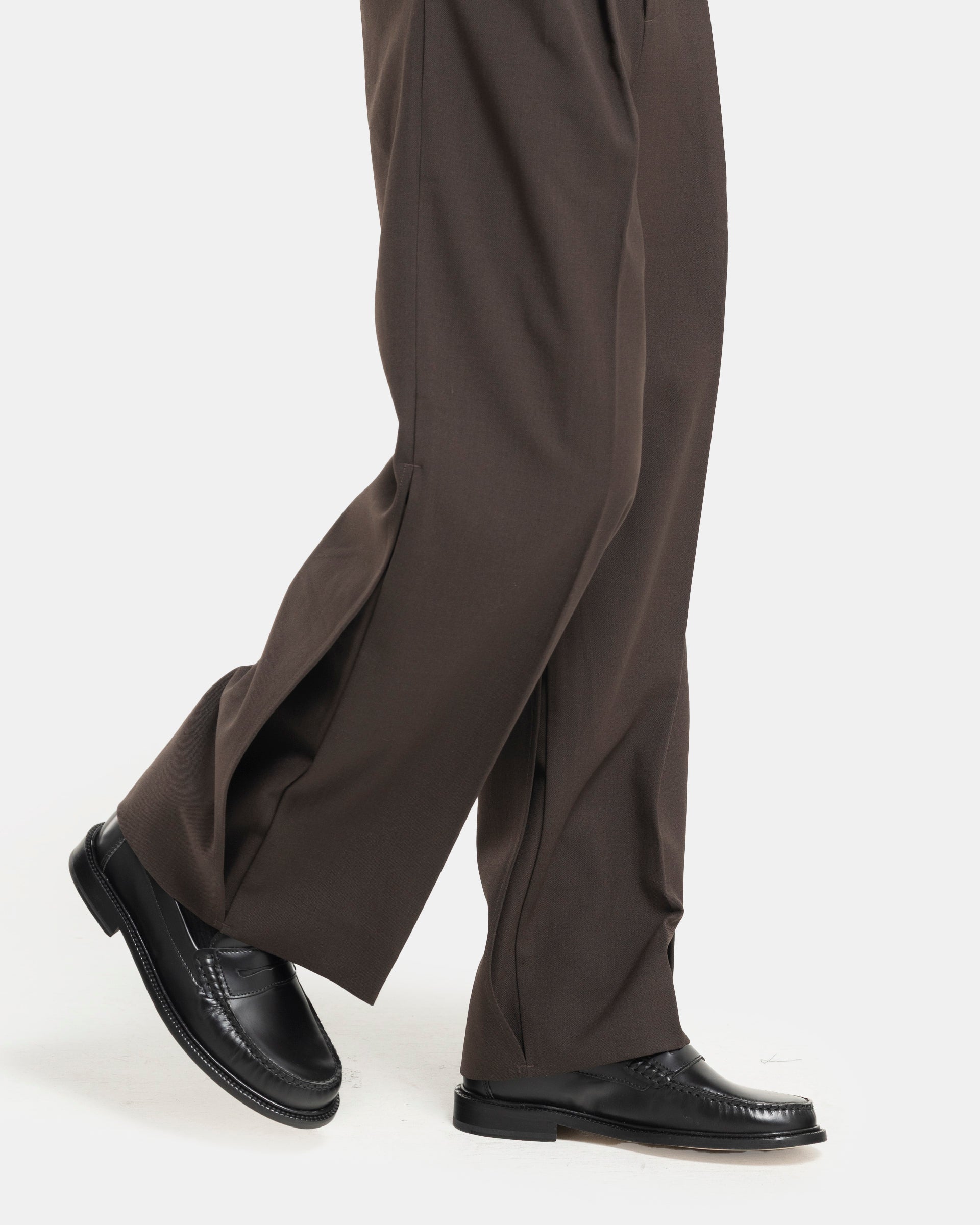 Balloon Wool Trousers in Brown