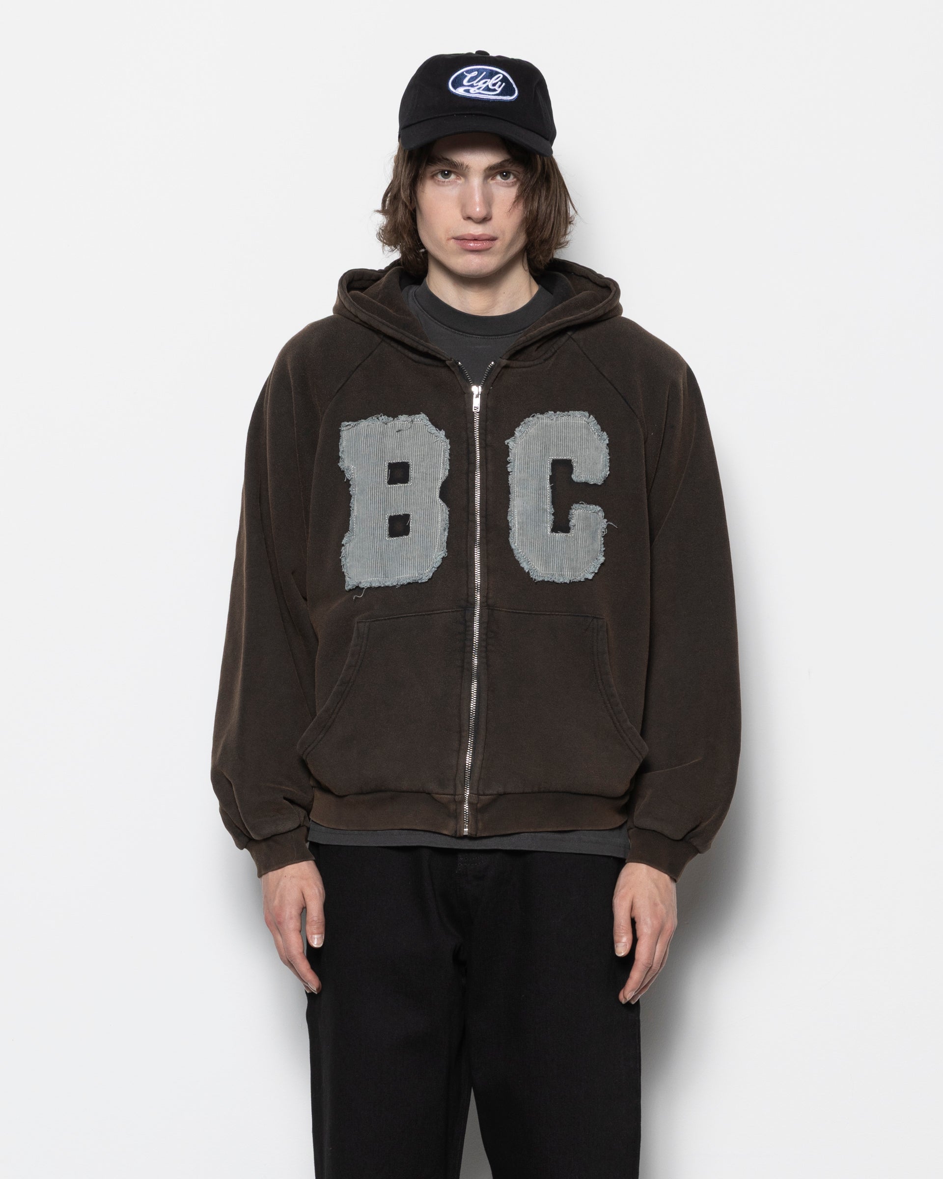 BC Zip Hoodie in Washed Brown