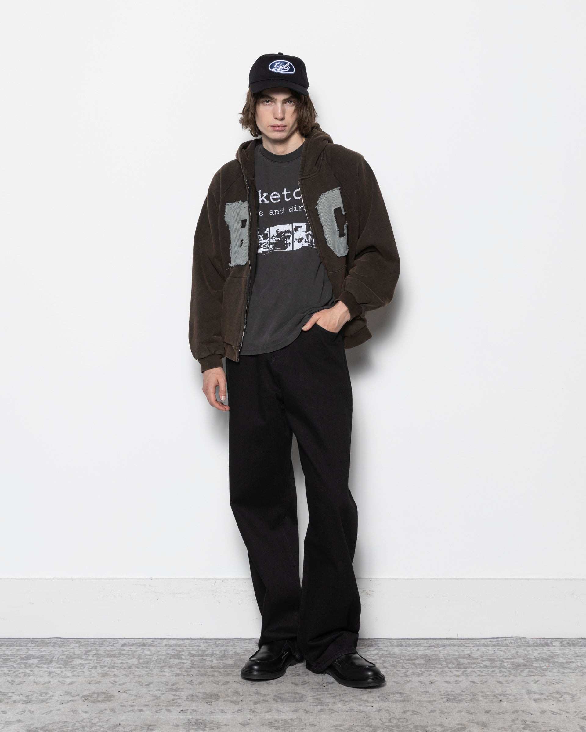 BC Zip Hoodie in Washed Brown
