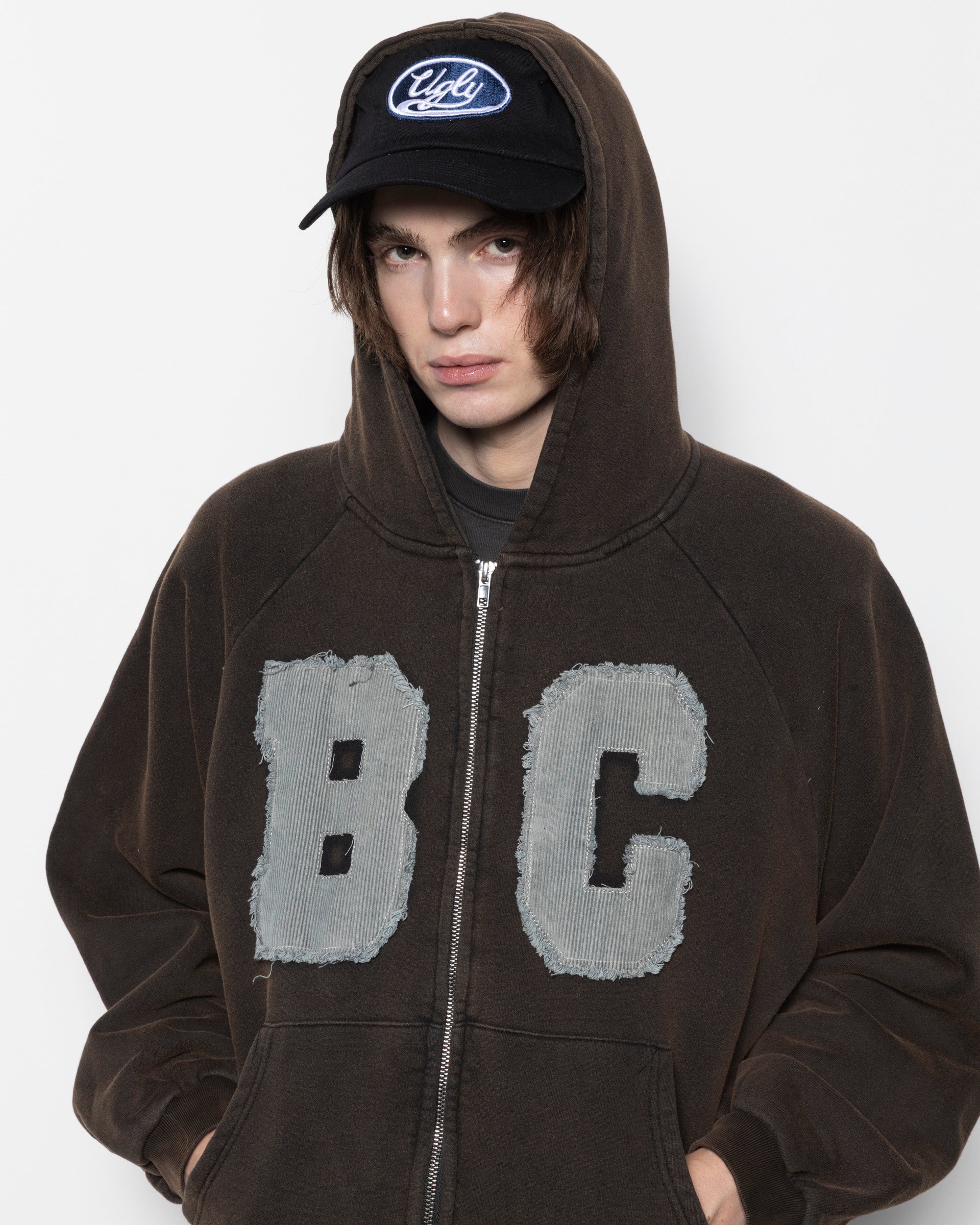 BC Zip Hoodie in Washed Brown