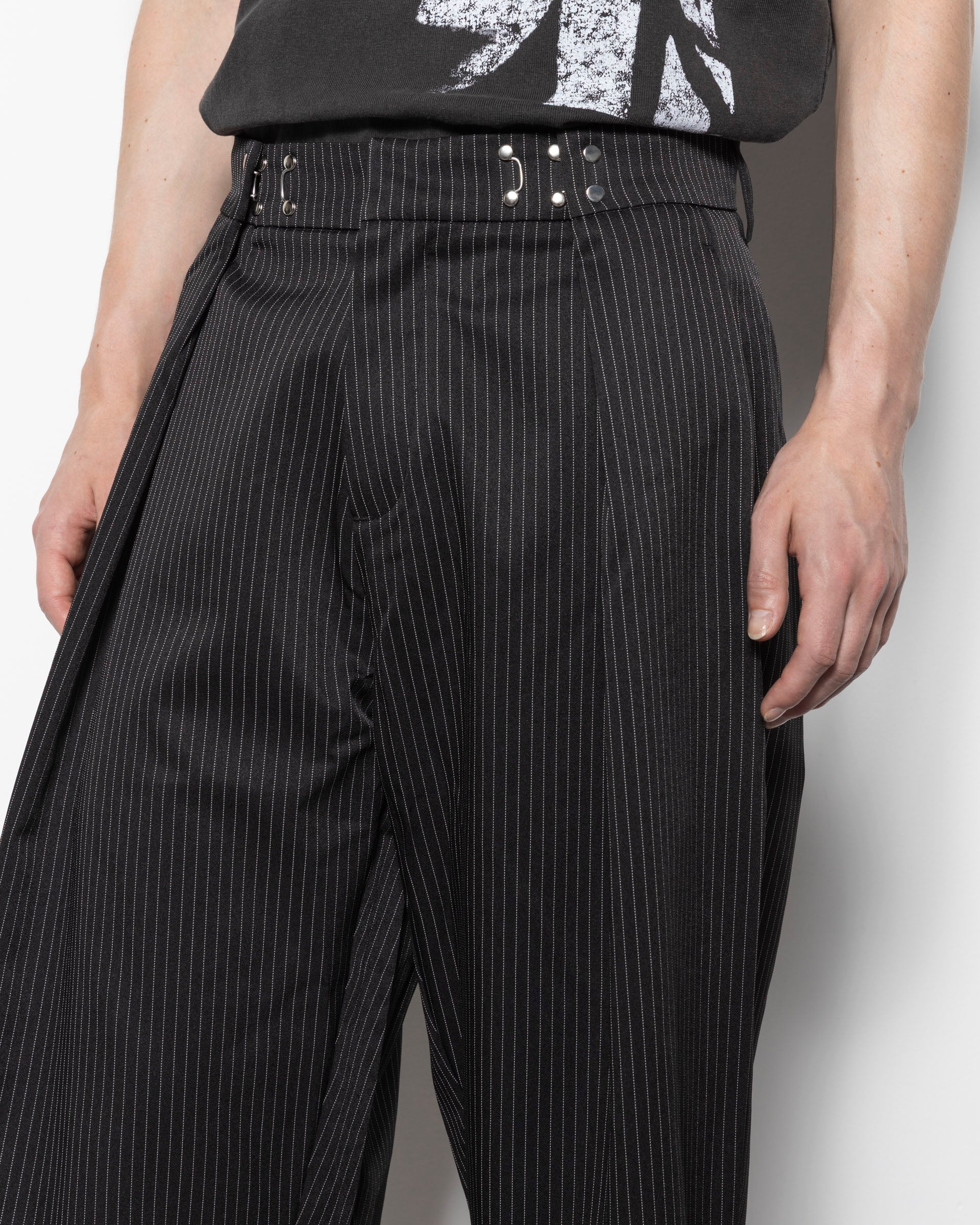 Basketcase Caldwell Pinstripe Shorts in Black | Roden Gray
