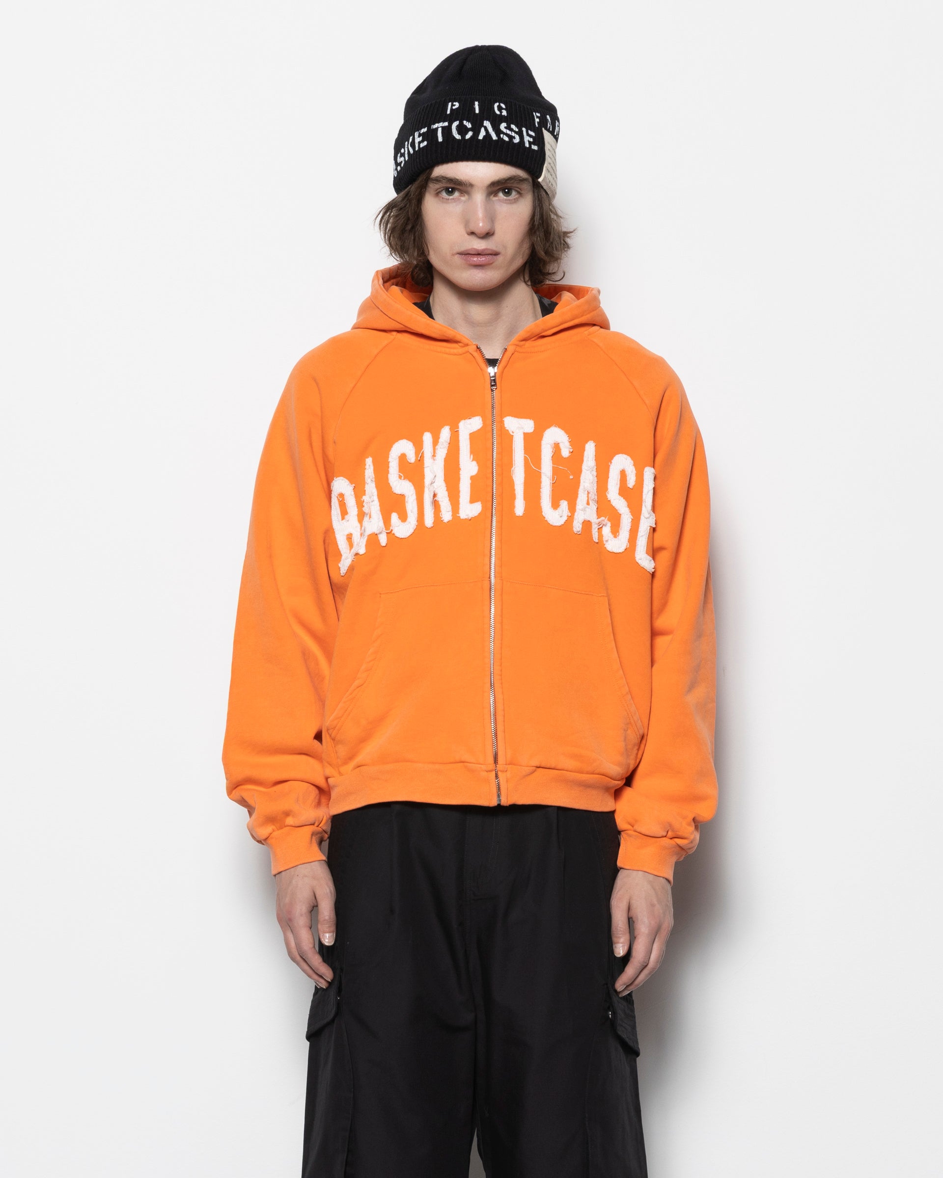 Dweller Zip Hoodie in Orange