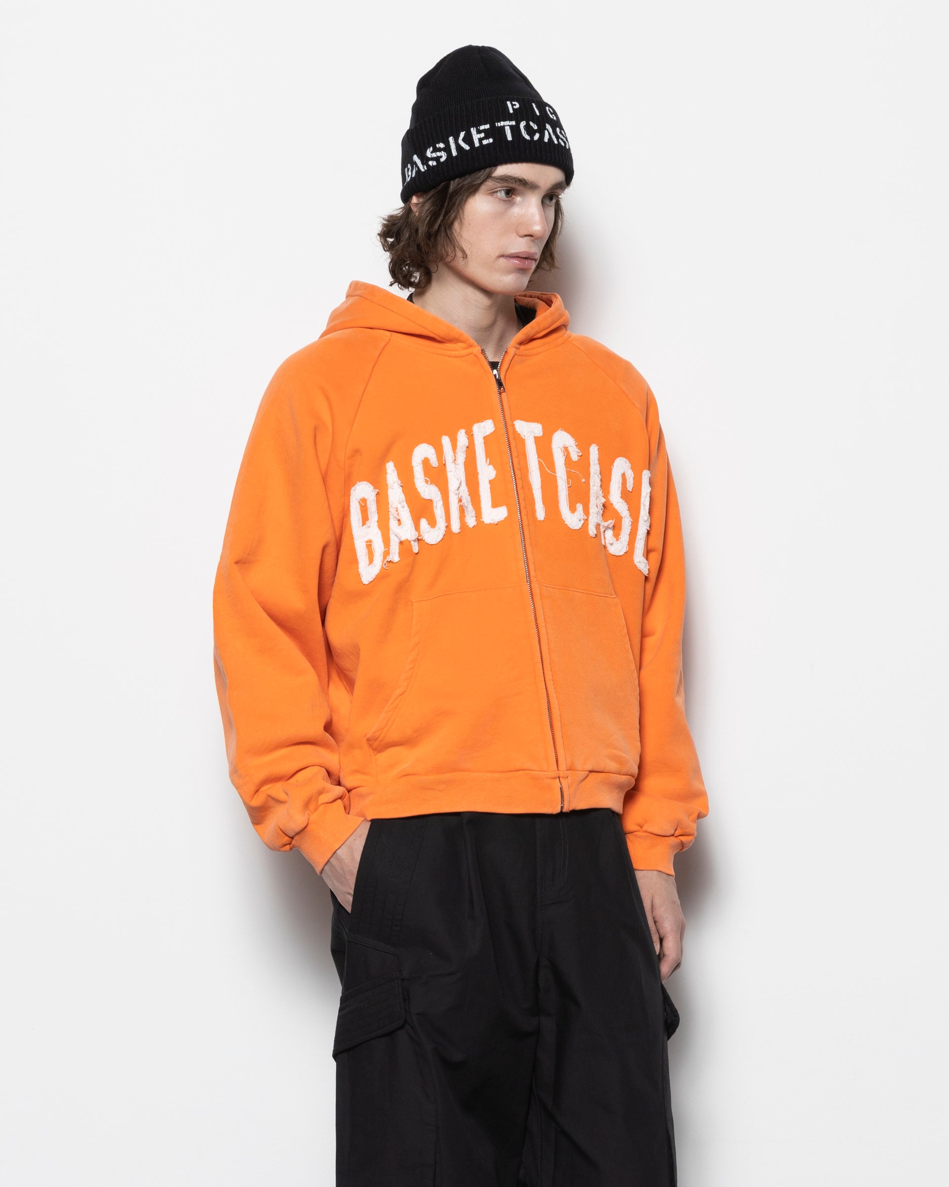 Dweller Zip Hoodie in Orange
