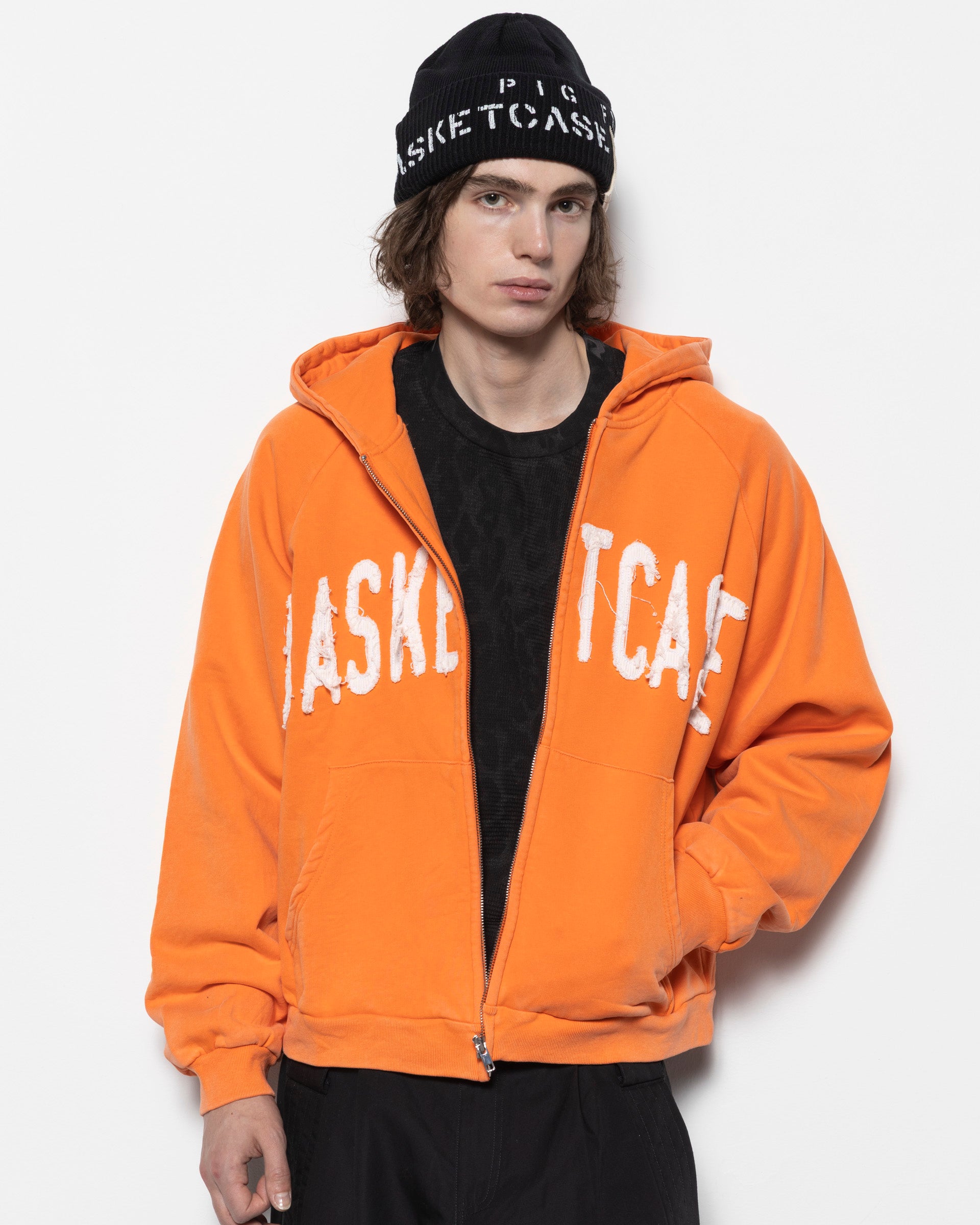 Dweller Zip Hoodie in Orange