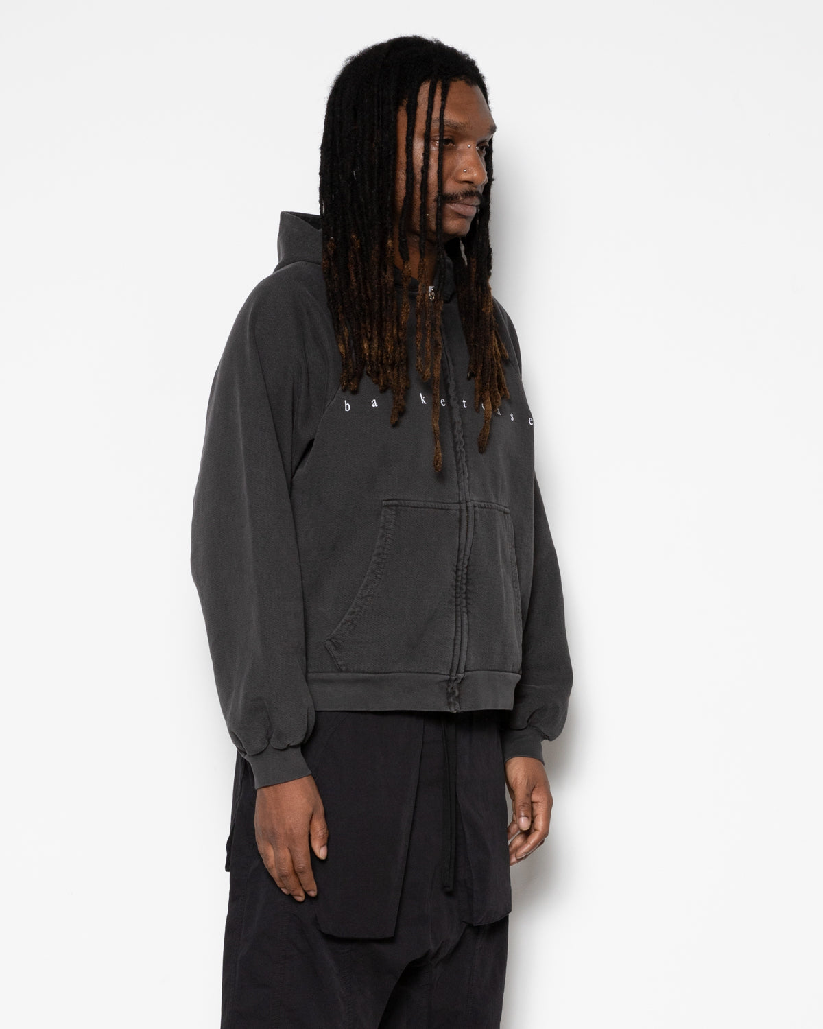 Antennae Zip Hoodie in Vintage Black