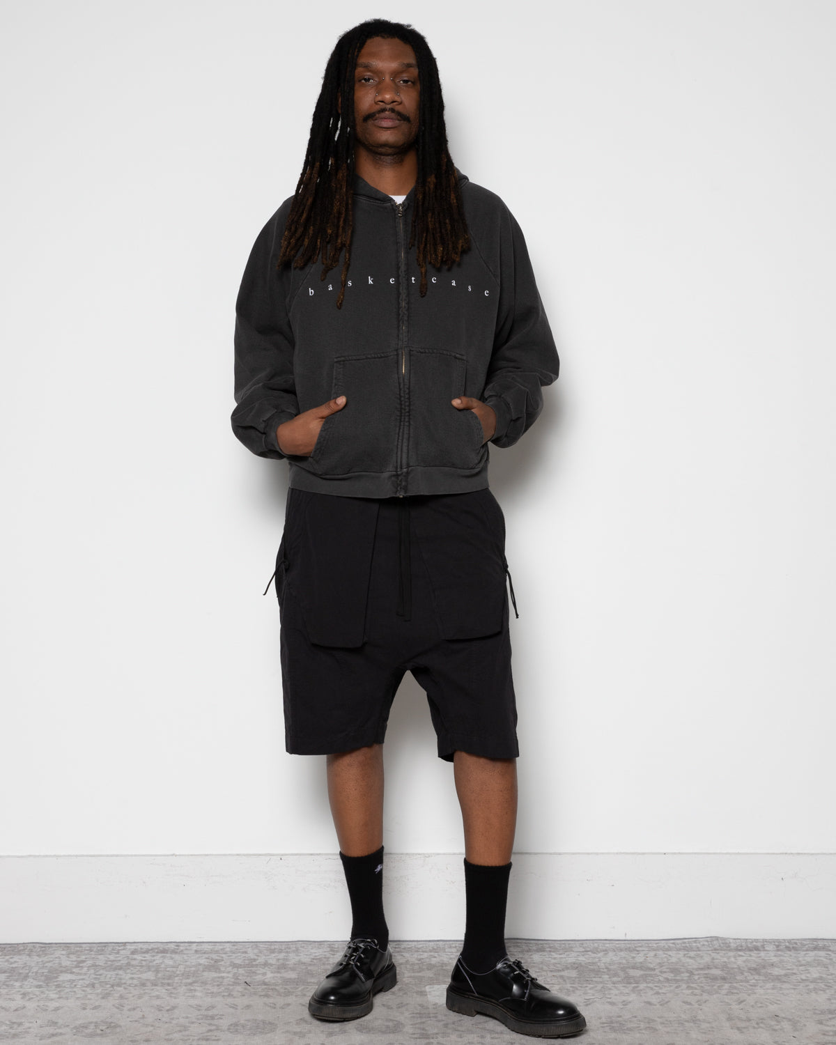 Antennae Zip Hoodie in Vintage Black