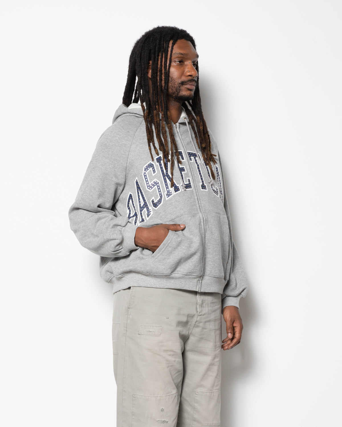 BC Athletics Studded Hoodie in Grey