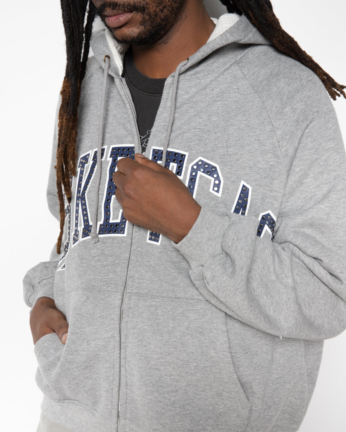BC Athletics Studded Hoodie in Grey