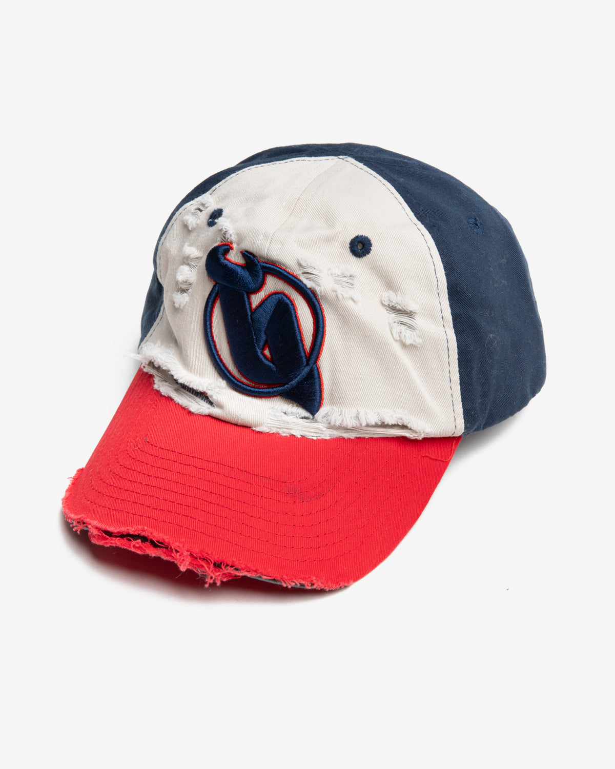 B Cap in Red and Cream