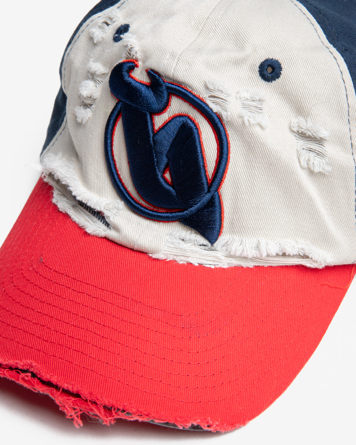 B Cap in Red and Cream