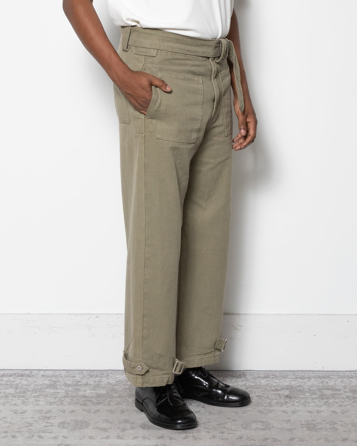Belted Fatigues in Military Green