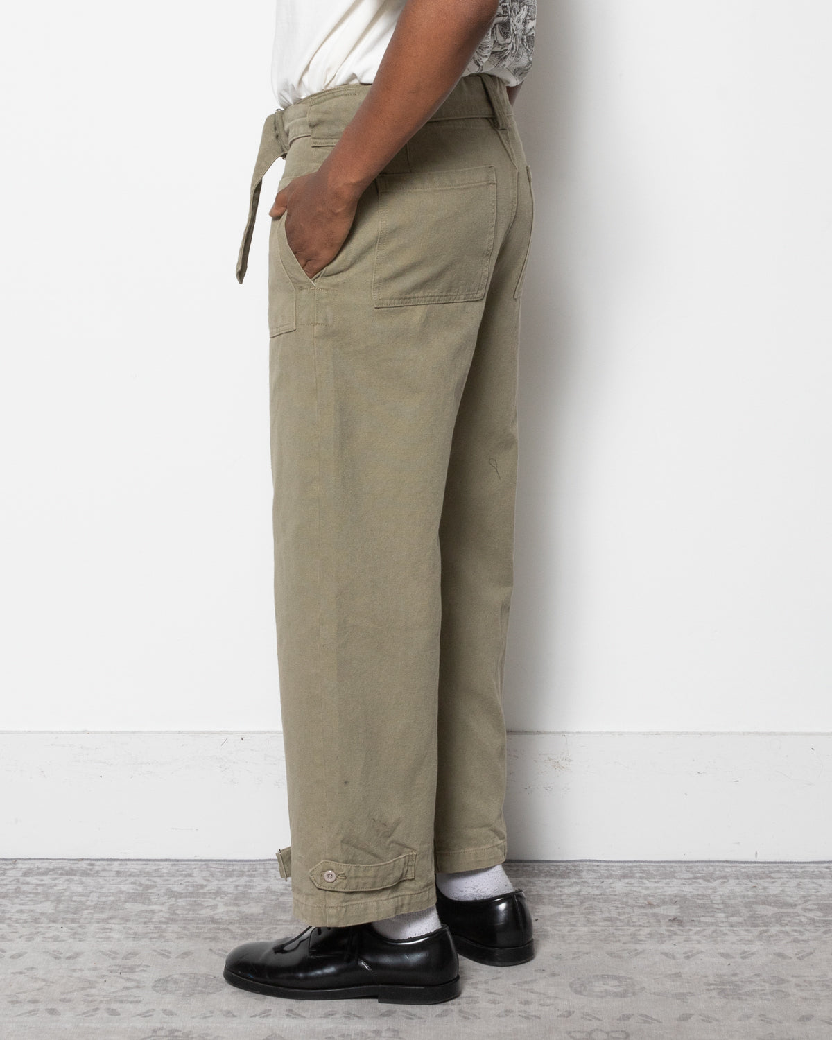Belted Fatigues in Military Green