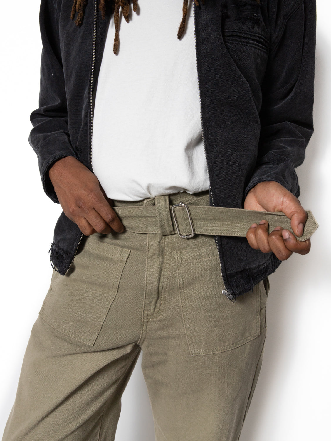 Belted Fatigues in Military Green