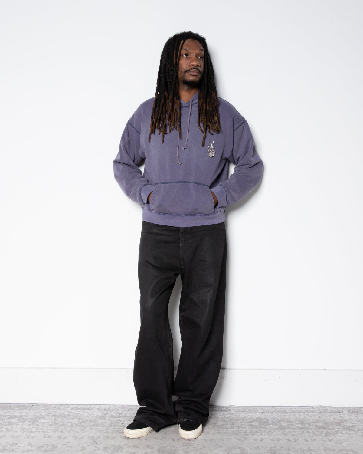 Charms Thermal Lined Pullover in Washed Navy