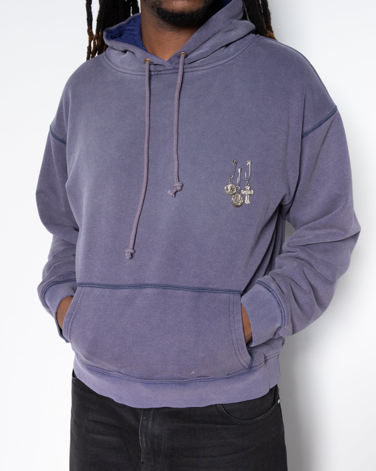 Charms Thermal Lined Pullover in Washed Navy