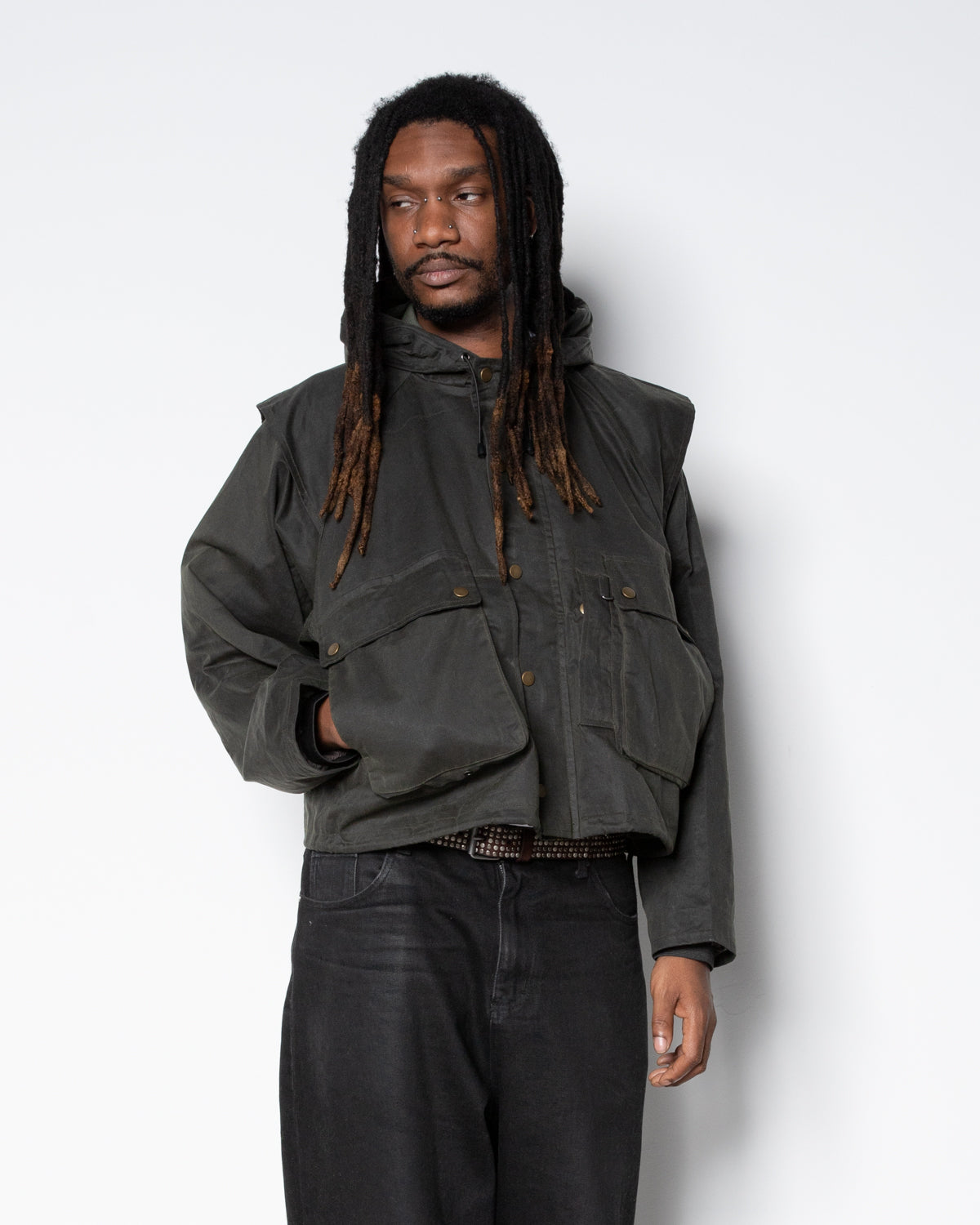 Fisherman Oil Wax Jacket in Brown