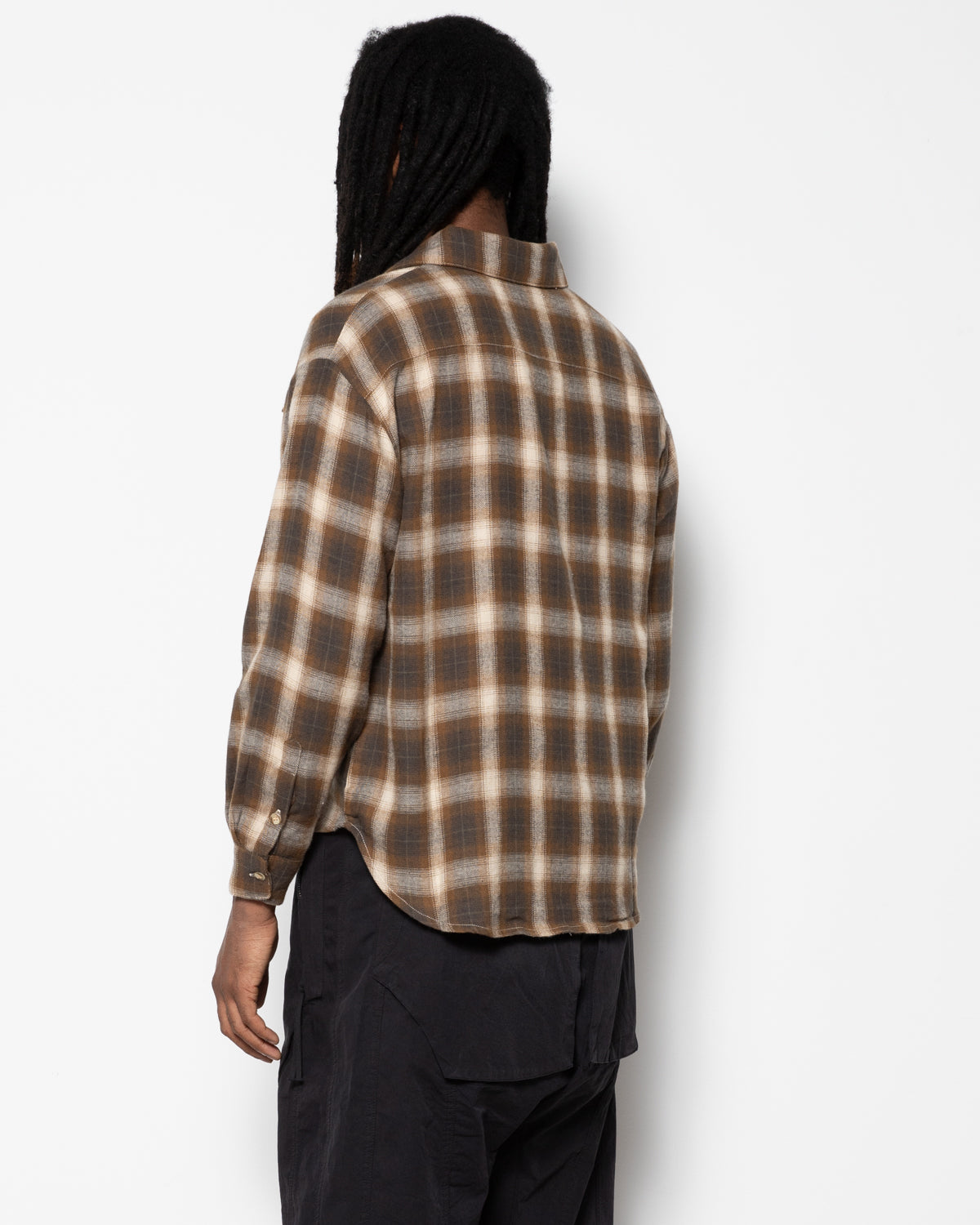 Hench Plaid Button Up Shirt in Brown