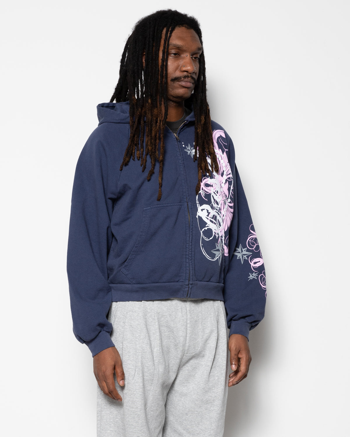 Lexi Zip Hoodie in Navy Blue