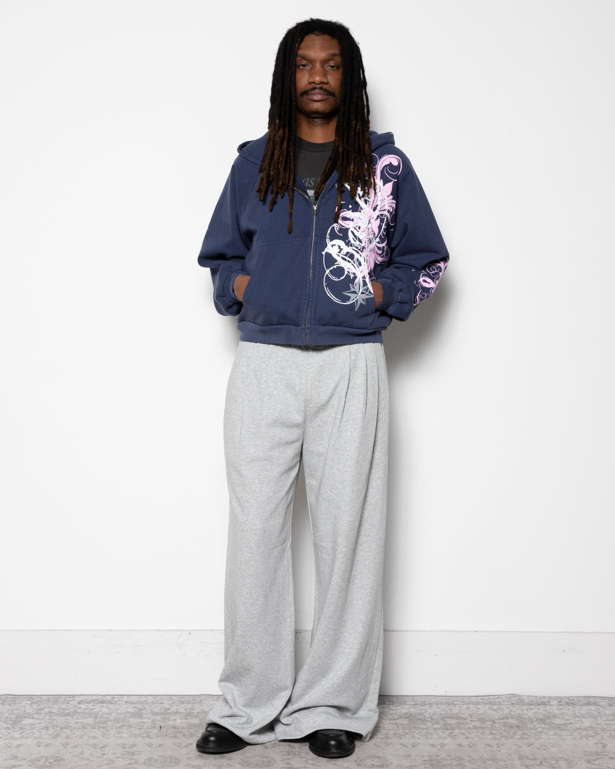 Lexi Zip Hoodie in Navy Blue
