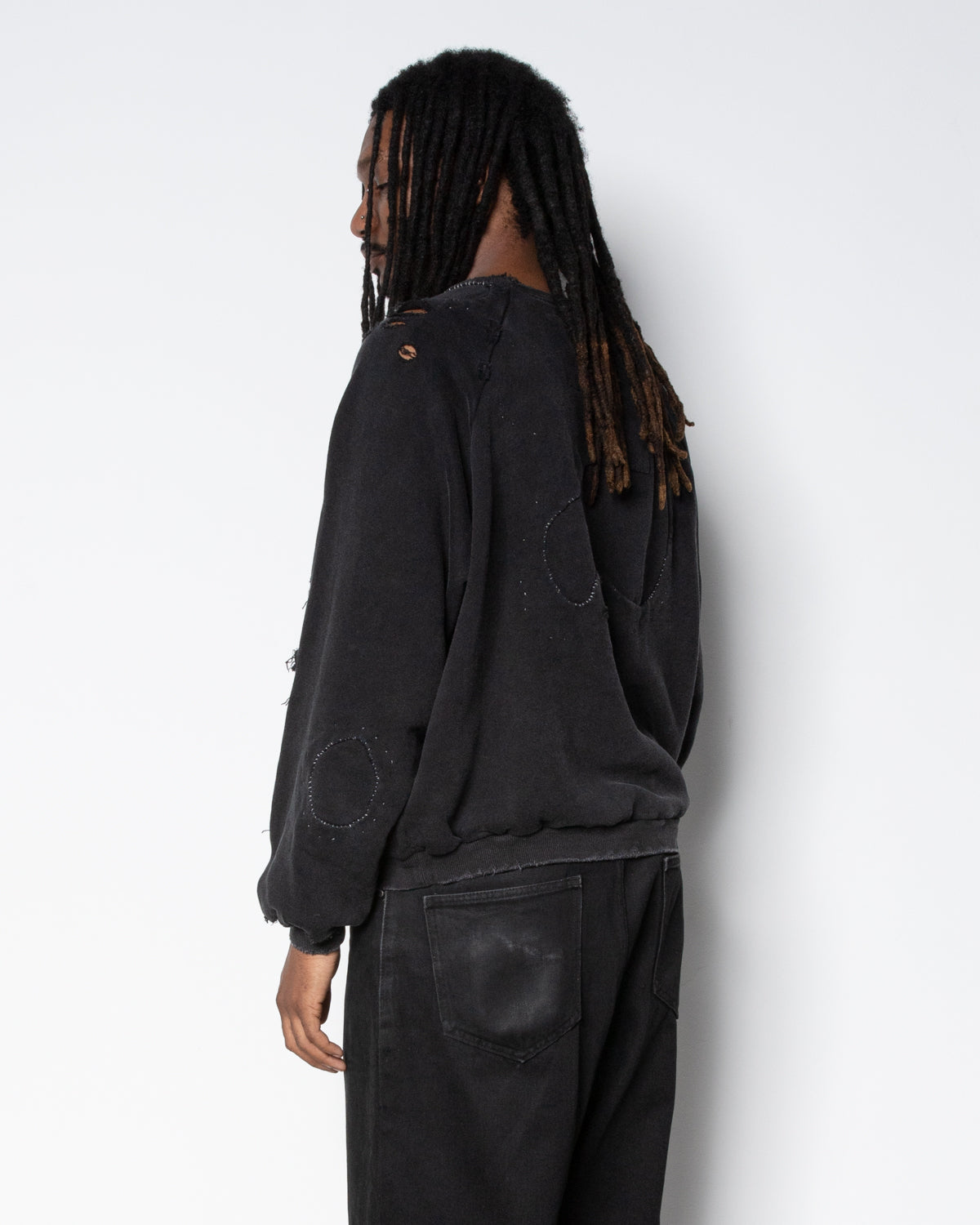 Retreat Repaired Crewneck in Vintage Black