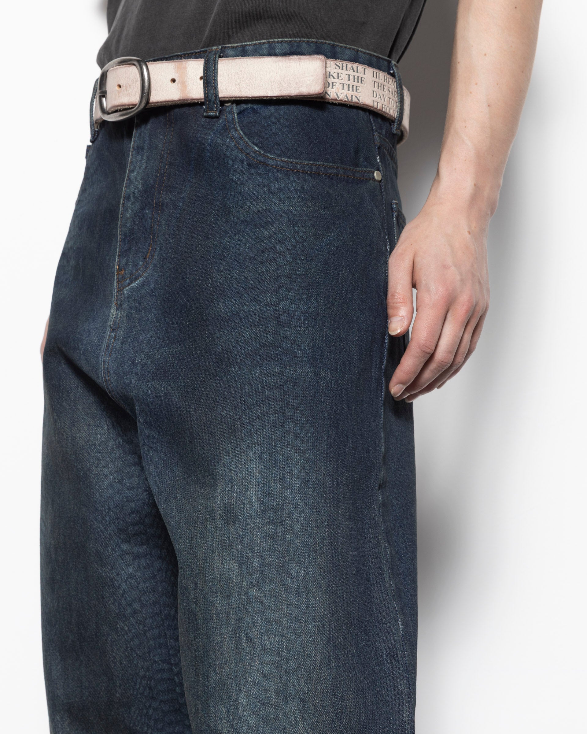 Lax Baggy Denim in Snakeskin Dark Blue