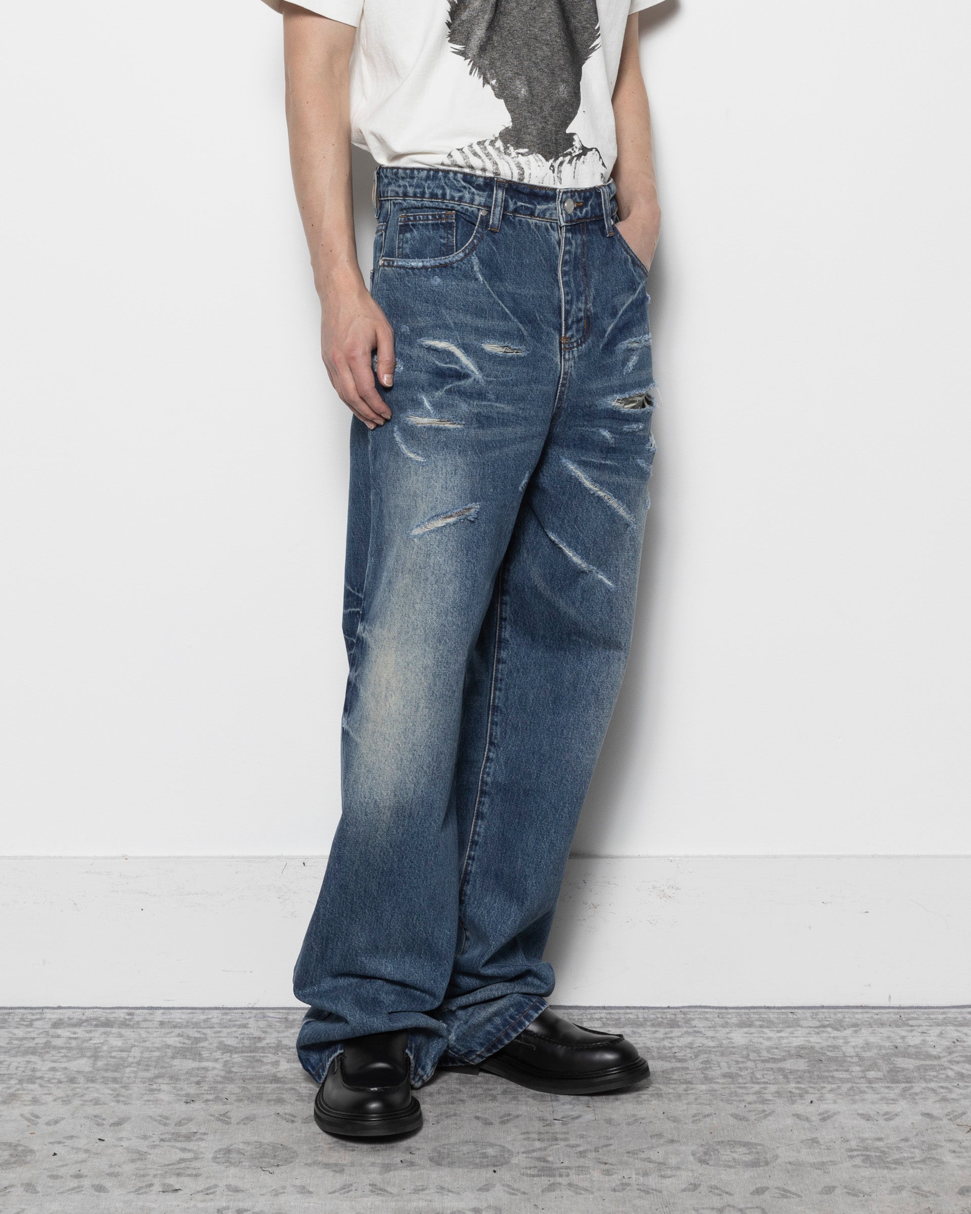 BASKETCASE LAX BAGGY DENIM BLUE BLACK 新品 Basketcase - Lax Baggy Denim | HBX - Globally Curated