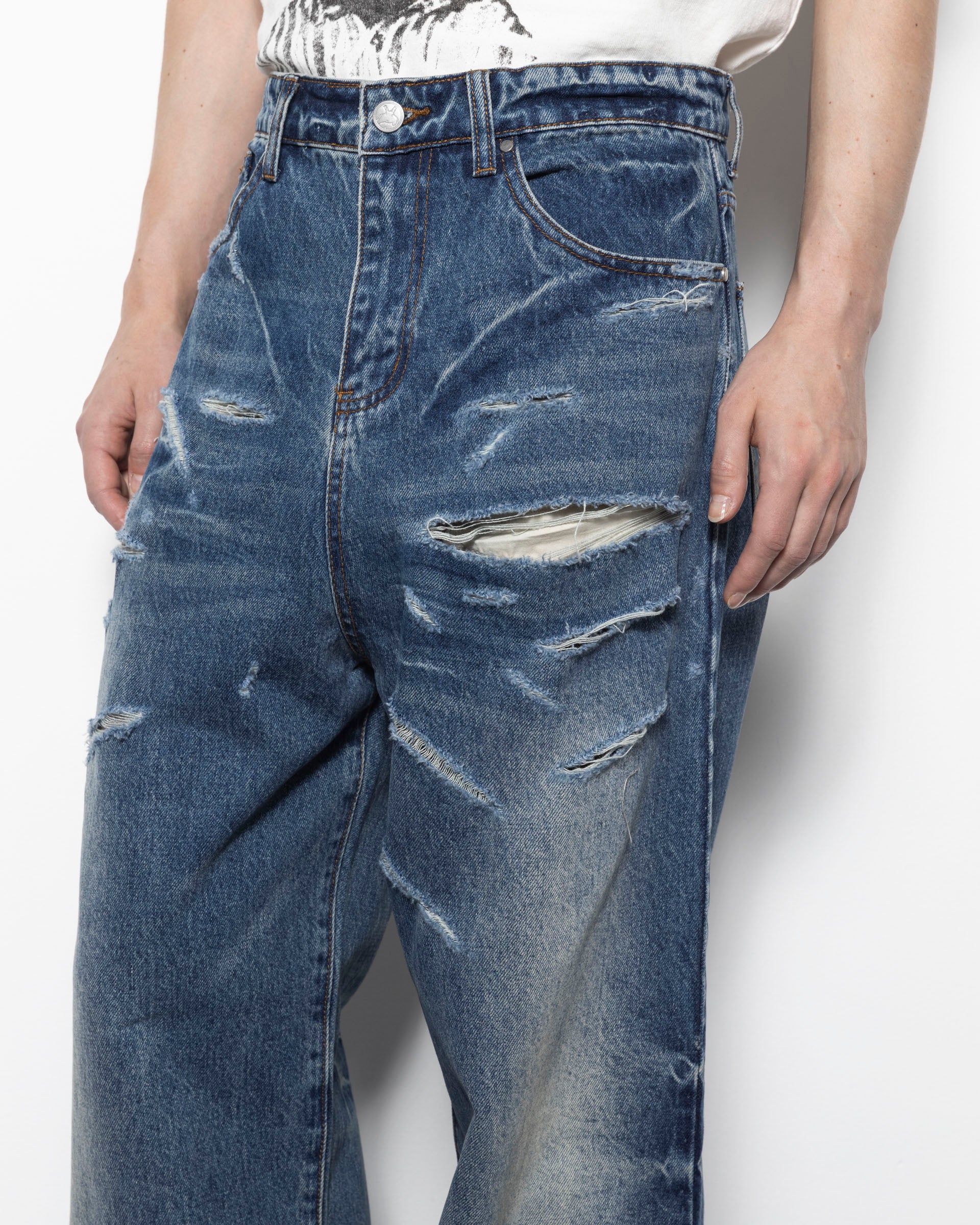 Basketcase Lax Baggy Denim in Sugarcane Blue | Roden Gray