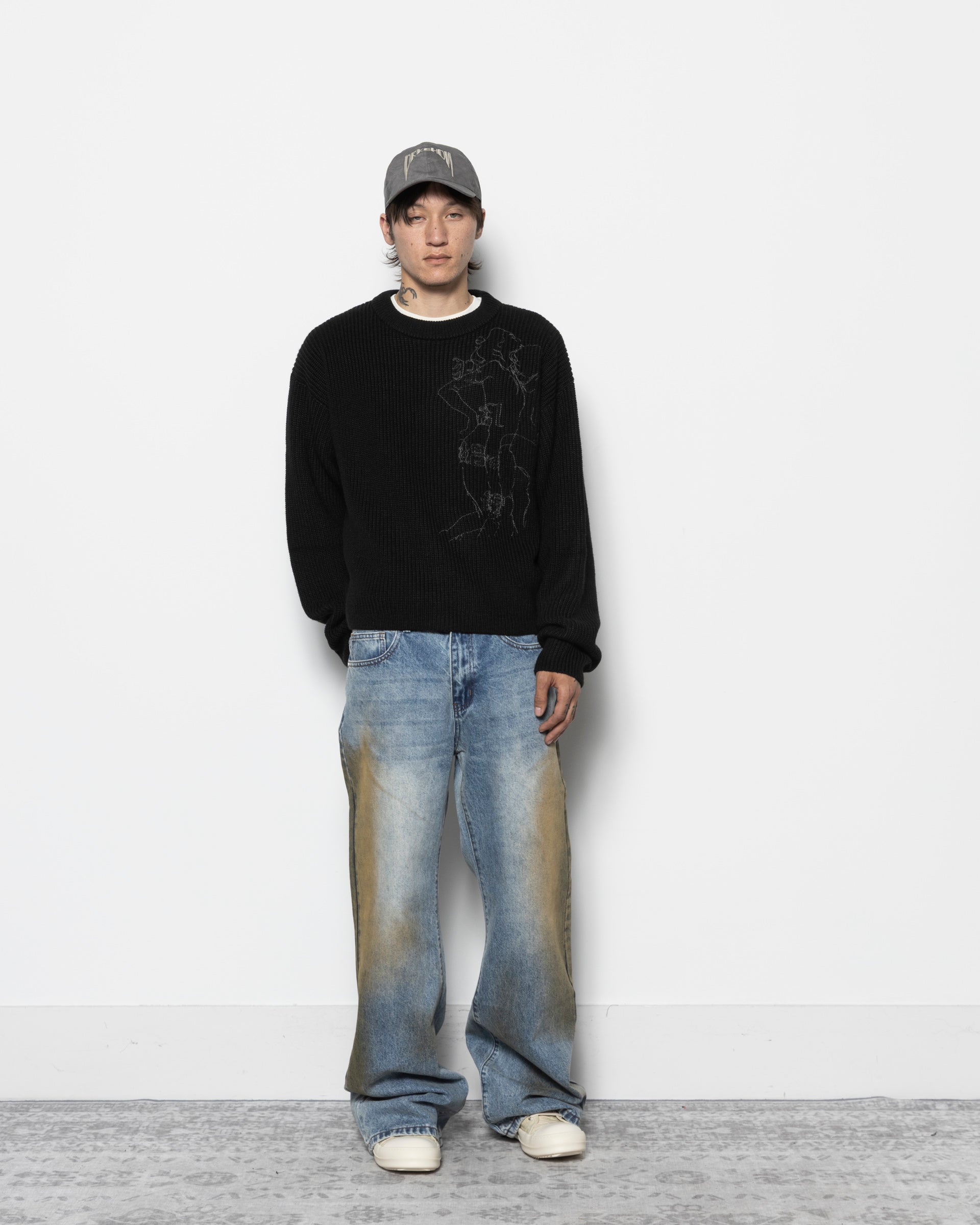 新品 BASKETCASE LAX FLAIR DENIM 28 Lax Flair Denim in Blue and Dirt exclusive at Roden Gray