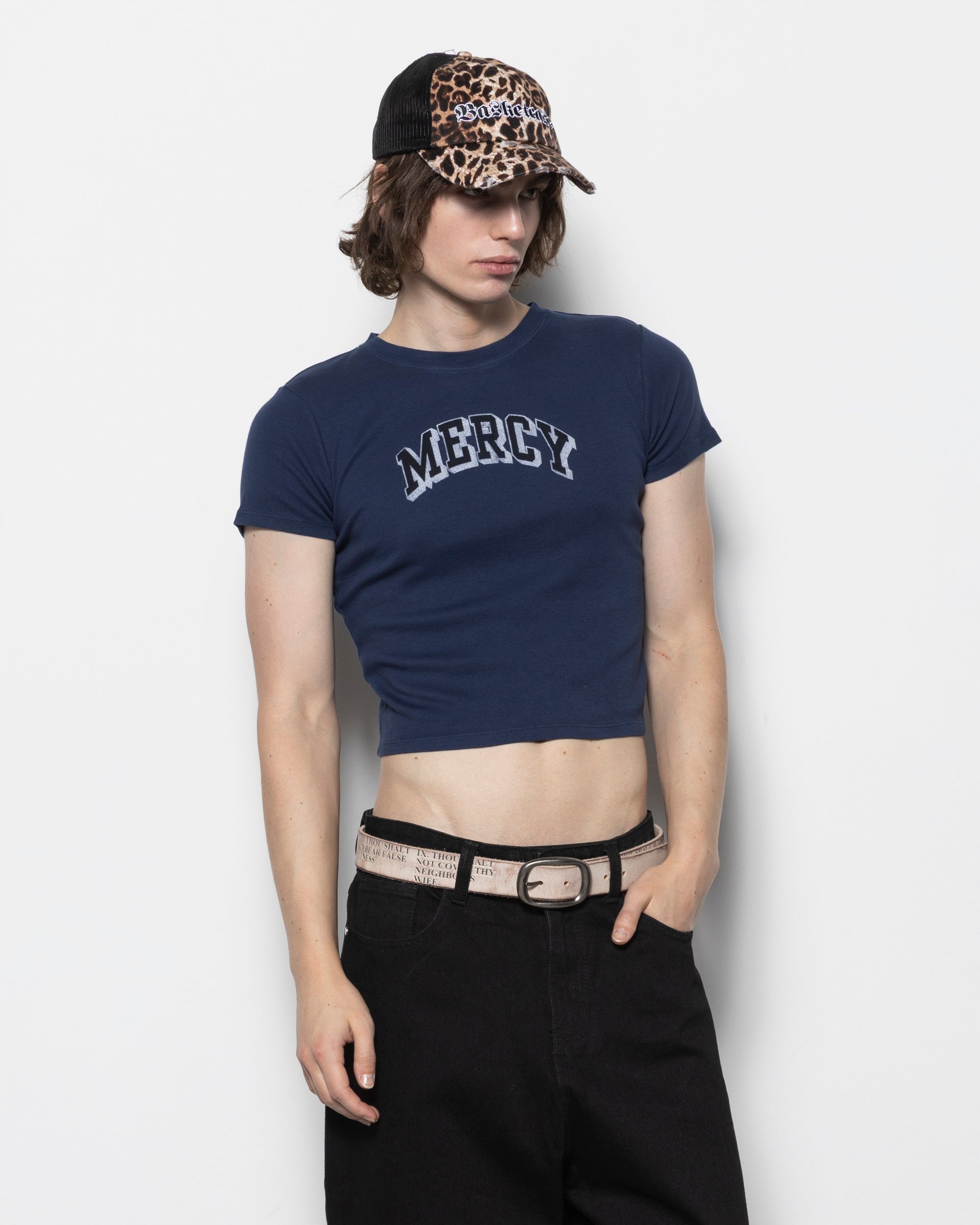 Mercy Baby Tee in Navy Blue