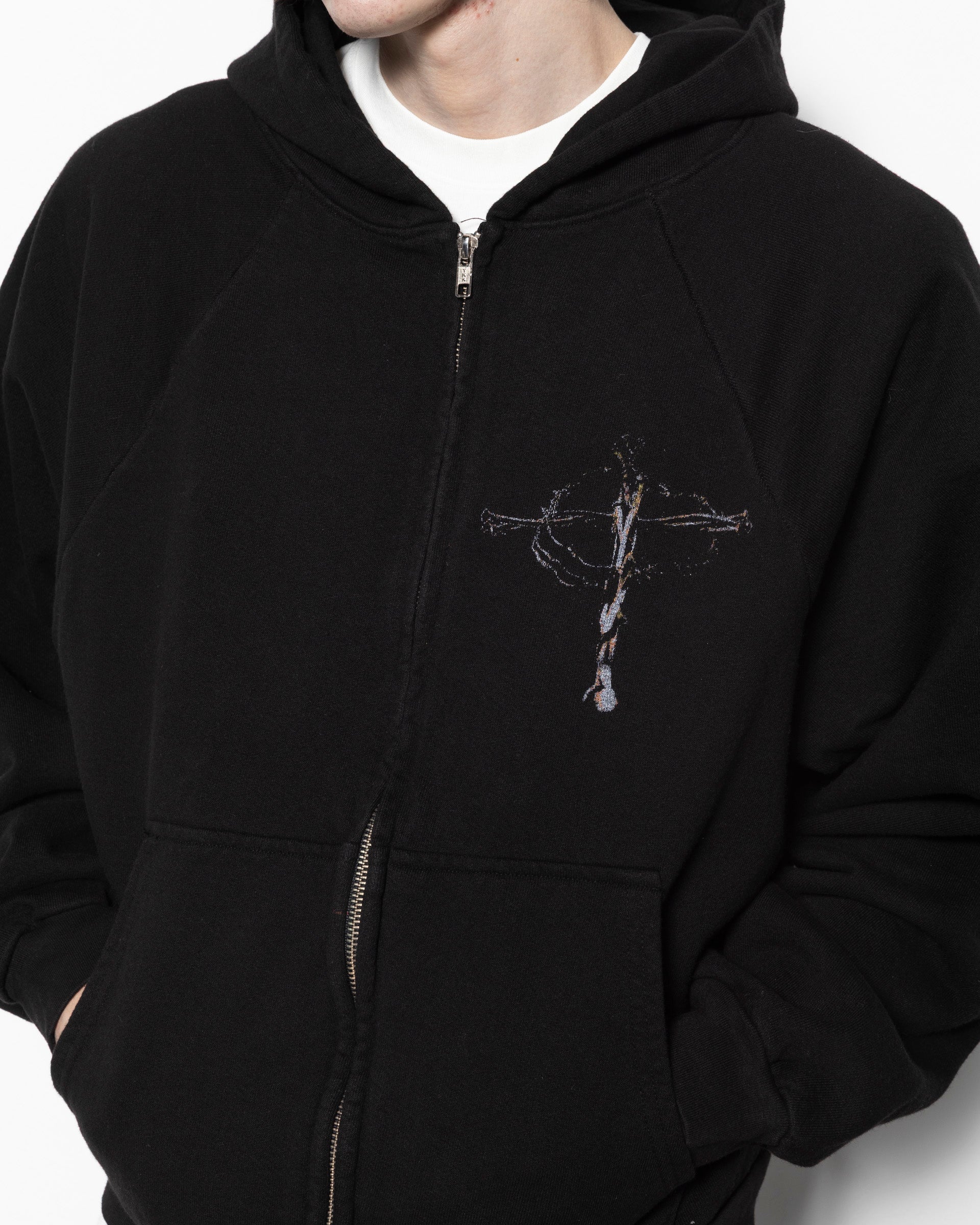 Roadrash Zip Hoodie in Jet Black
