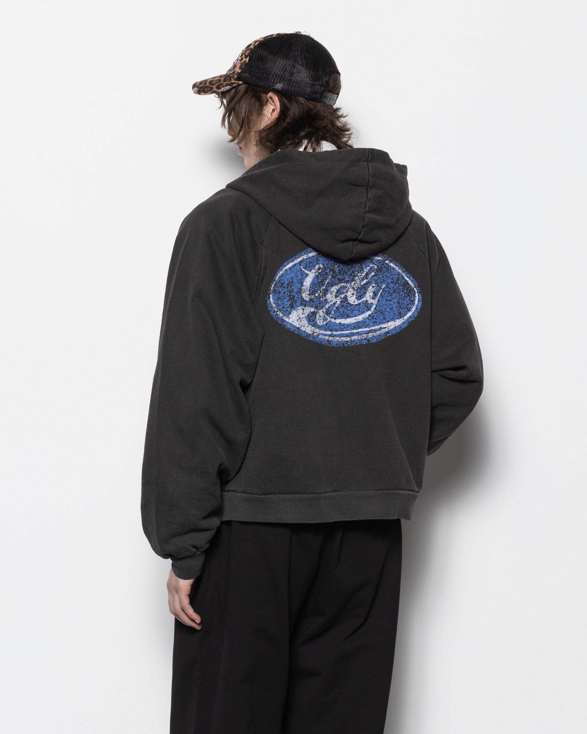 Ugly Zip Hoodie in Vintage Black