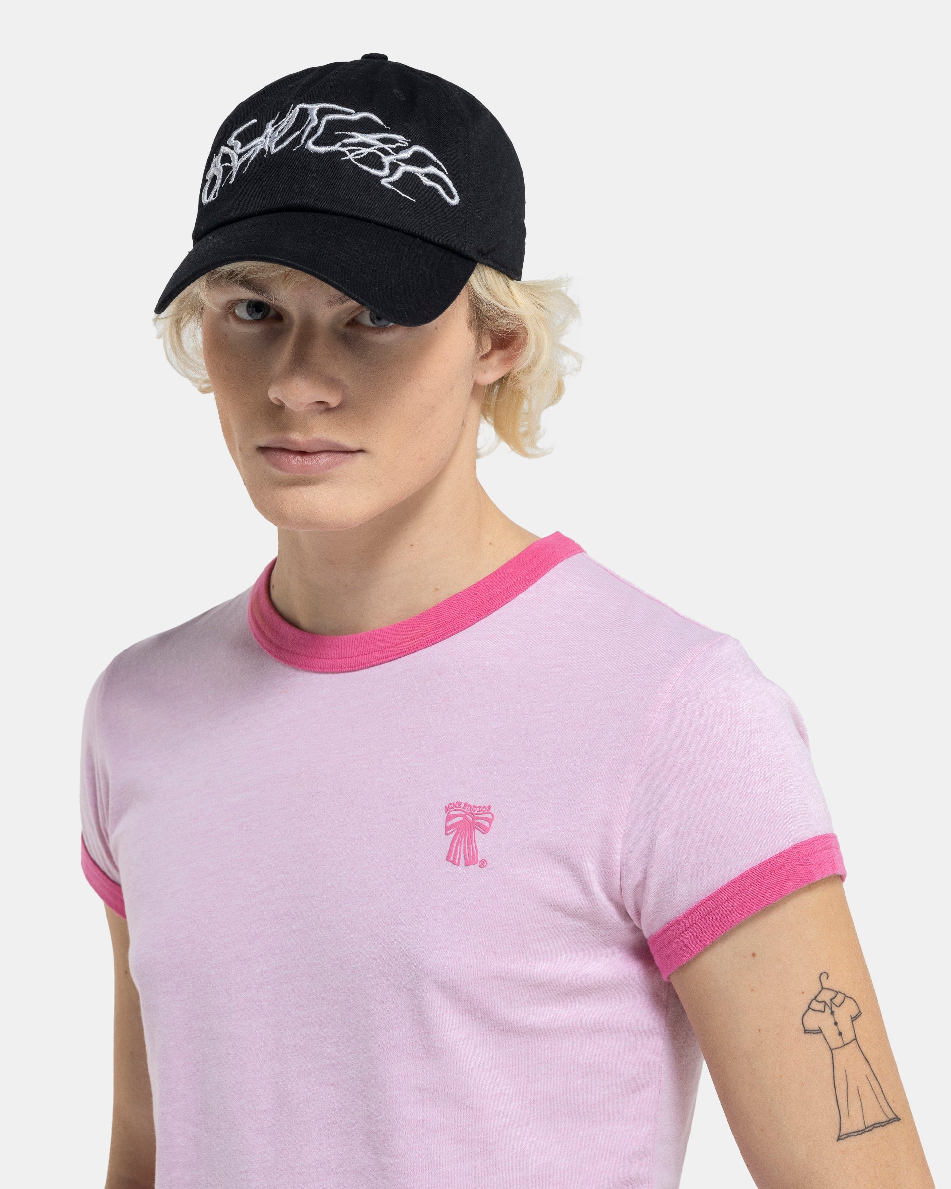 Bow Print T-Shirt in Bubblegum Pink