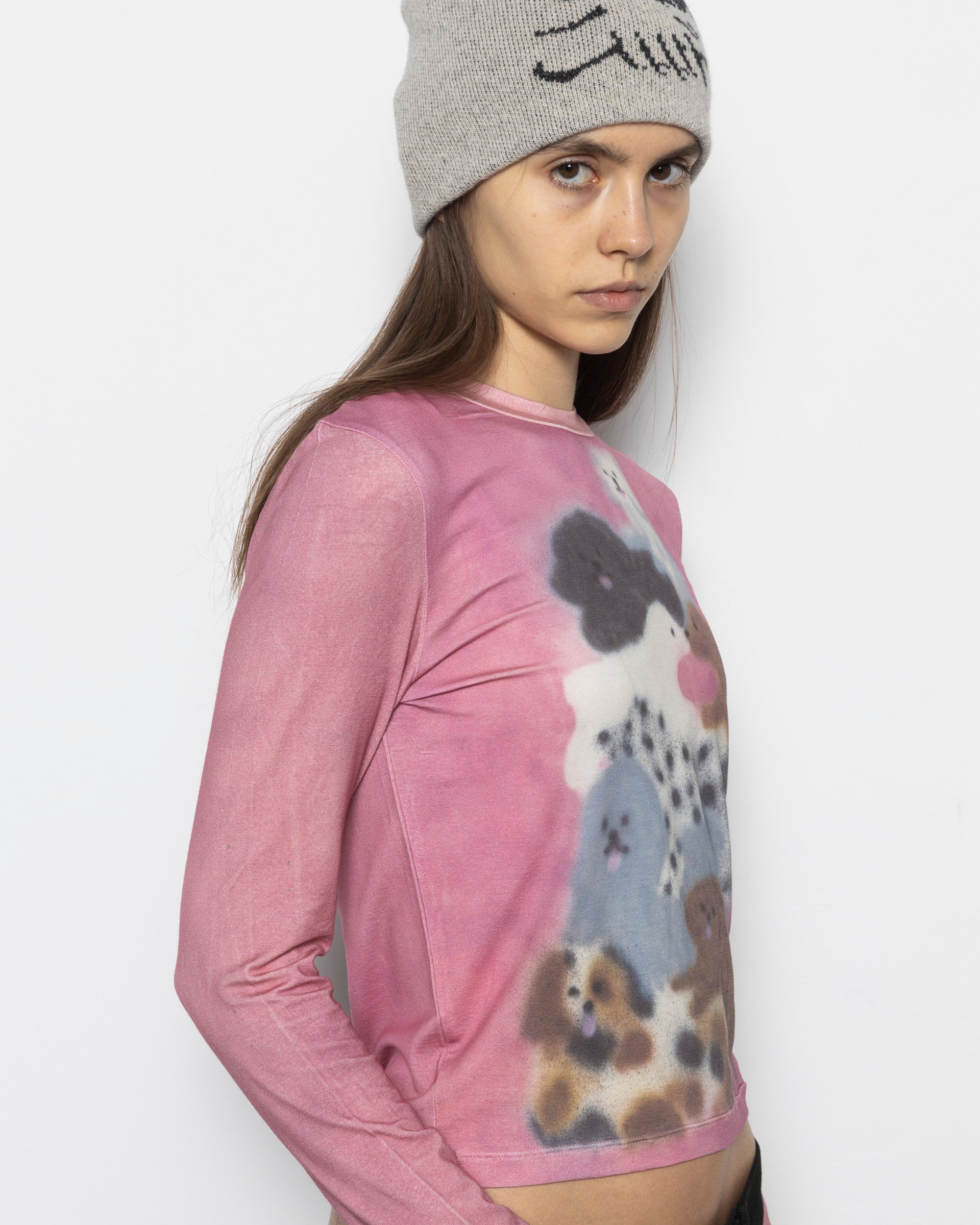 Carne Bollente Doggy Decadence Longsleeve Tee in Pink | RODEN GRAY