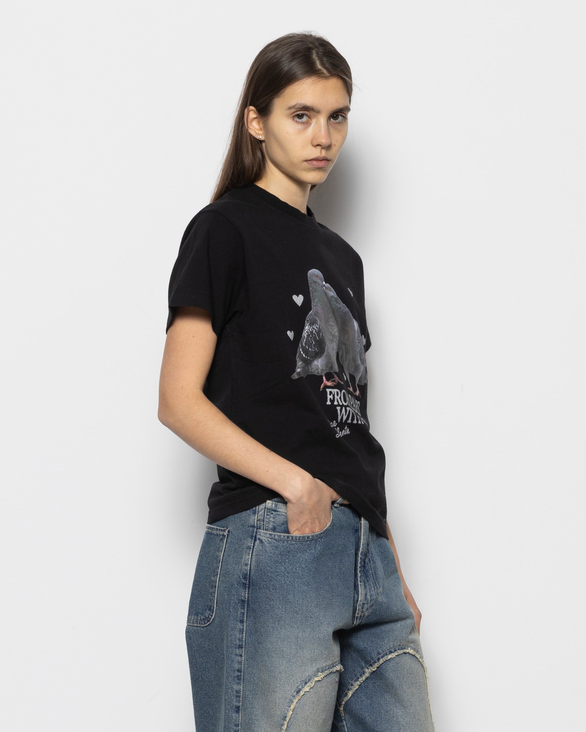 Lovebirds T-shirt in Black