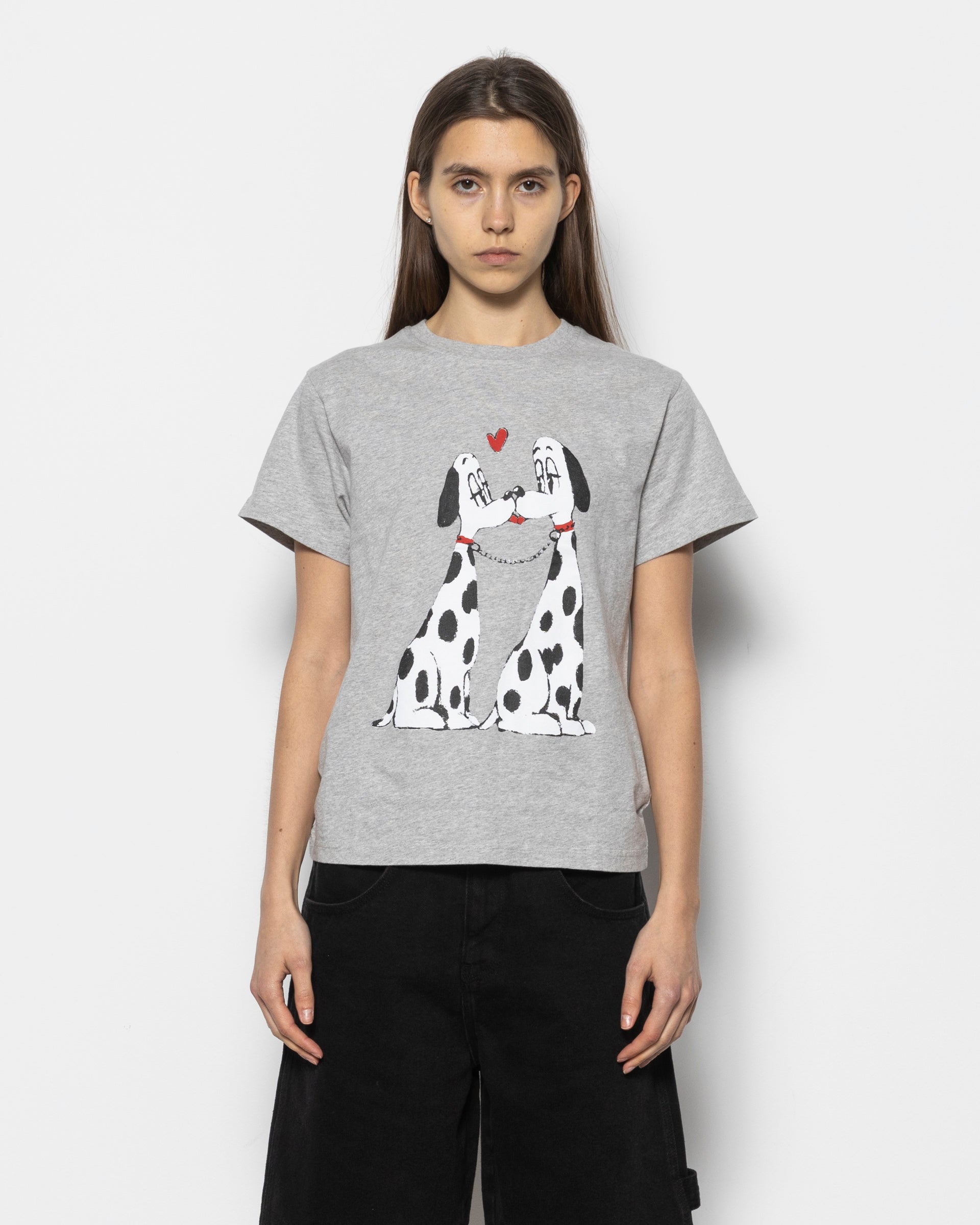 The Pooch Smooch Tee in Melange Grey