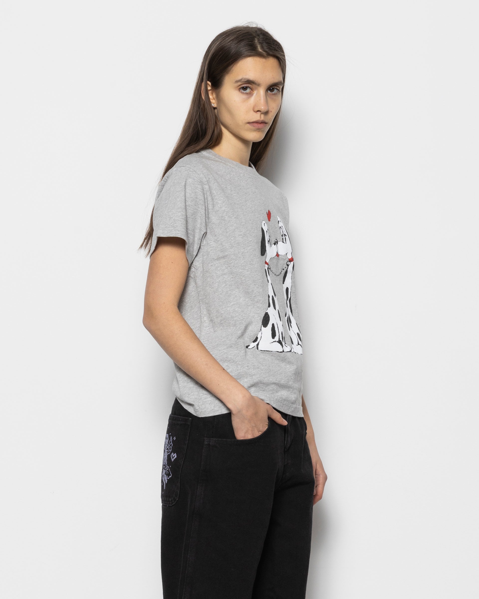 The Pooch Smooch Tee in Melange Grey